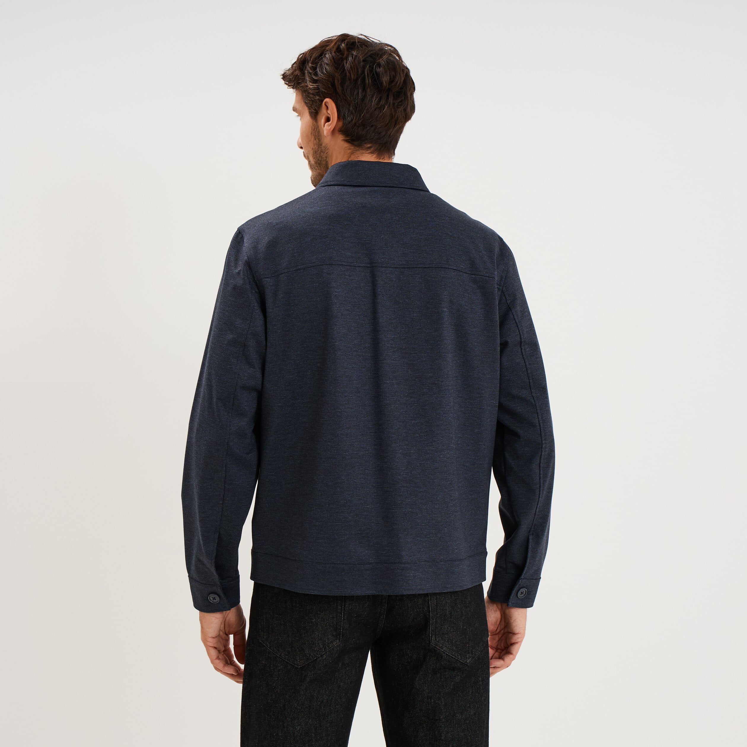 Surchemise zipp&eacute;e s&eacute;chage rapide bleu fonc&eacute; homme