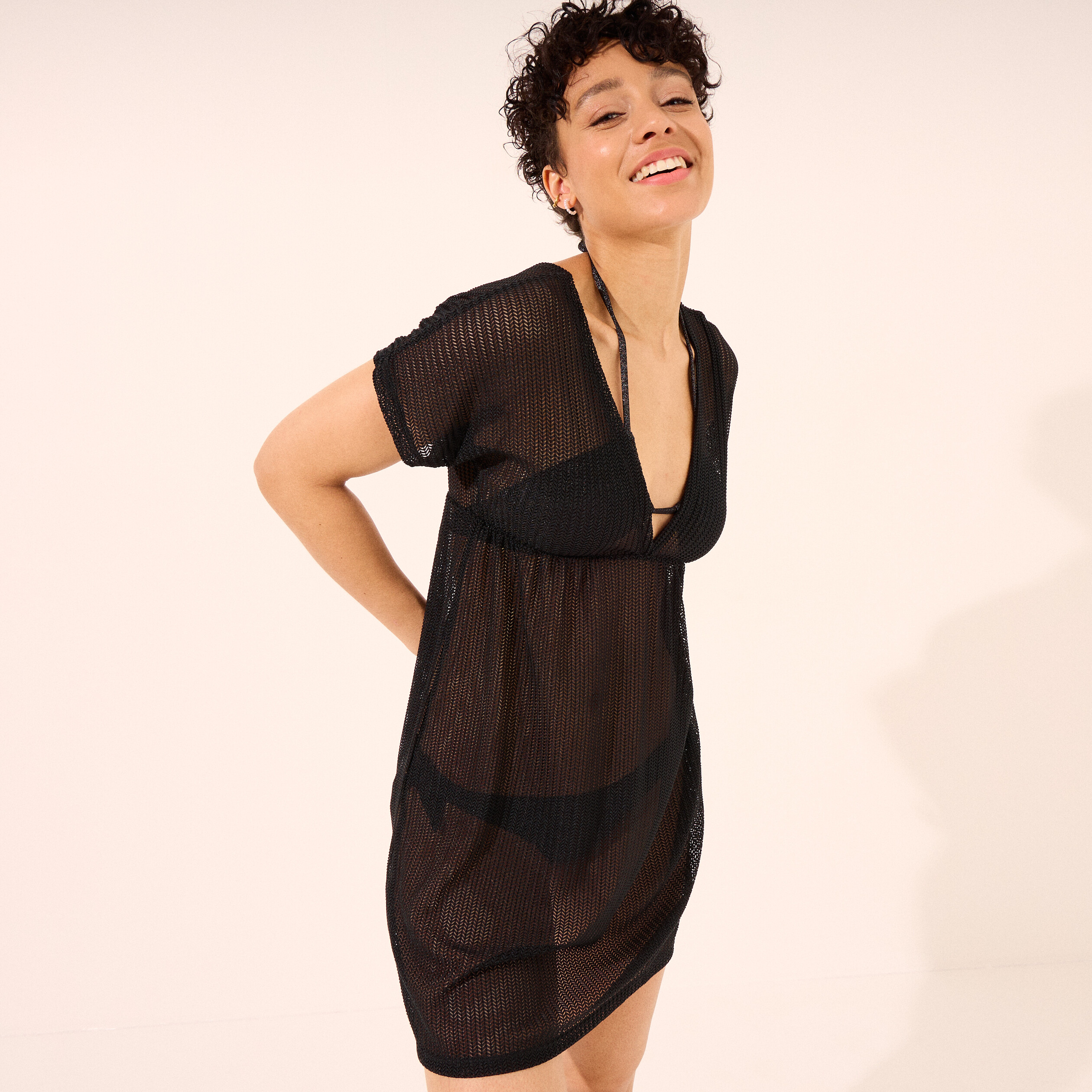 robe de plage ajouree noir femme Robe de plage ajourée noir femme