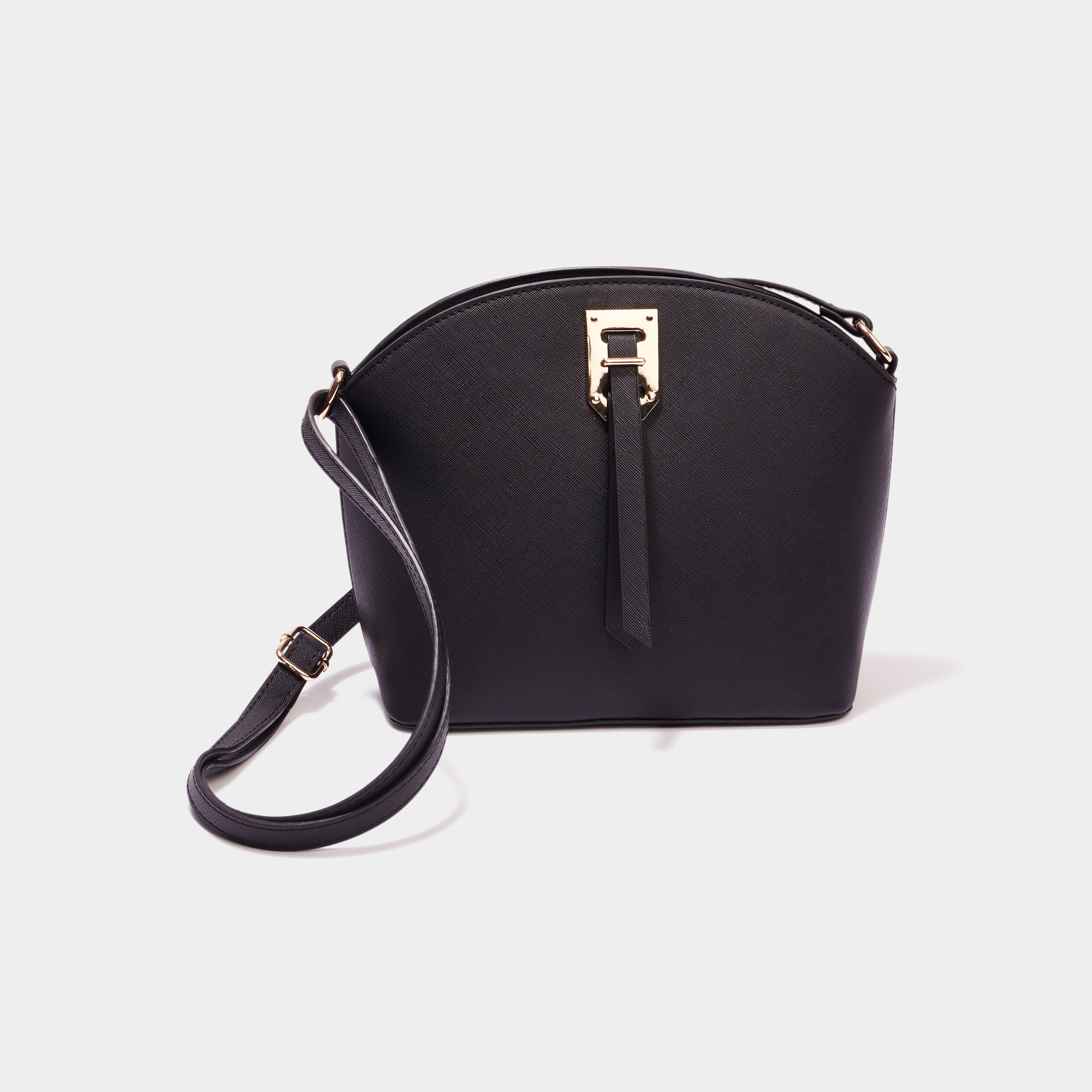 Sac en bandoulière détail boucle noir femme