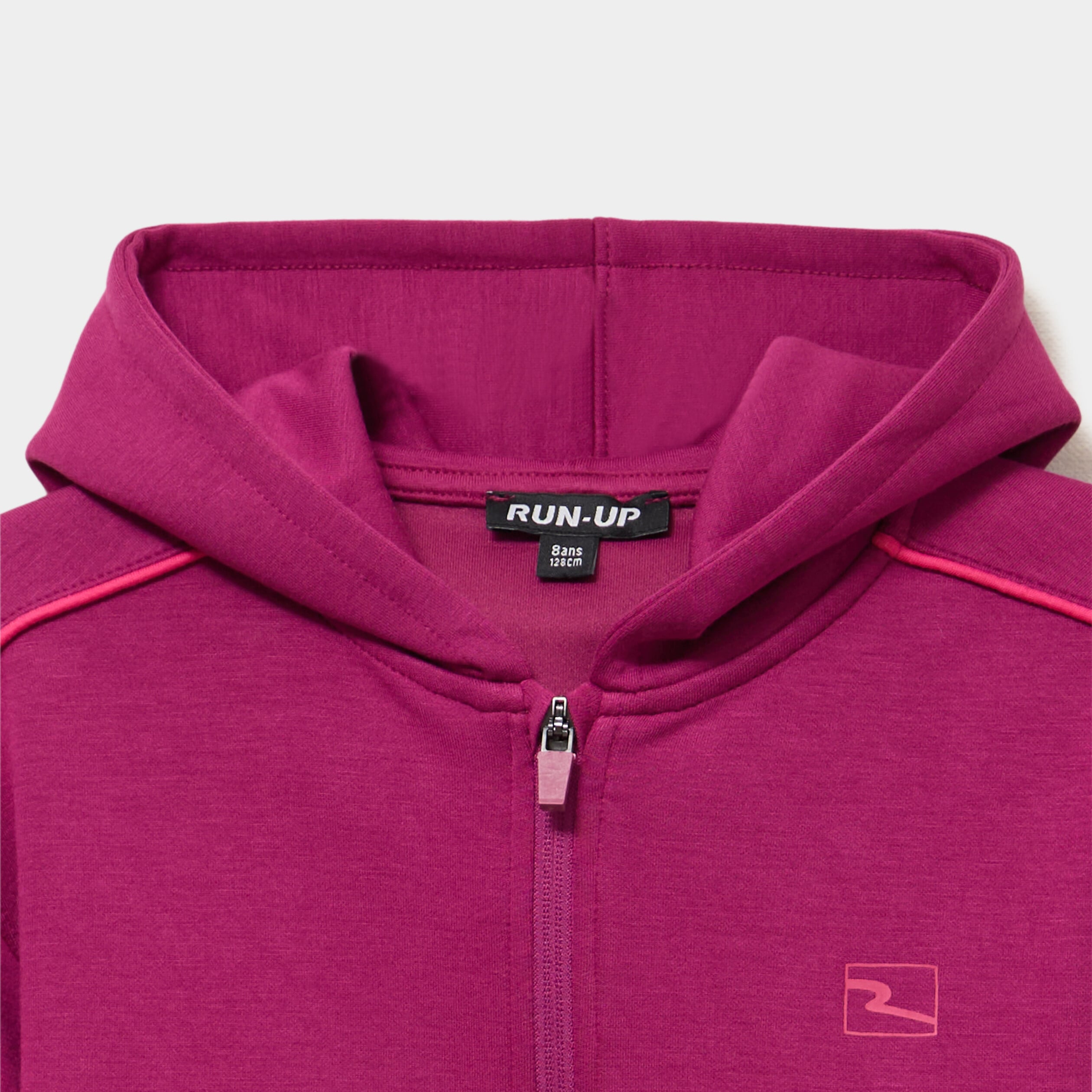 Sweat zipp&eacute; stretch &agrave; capuche violet fille