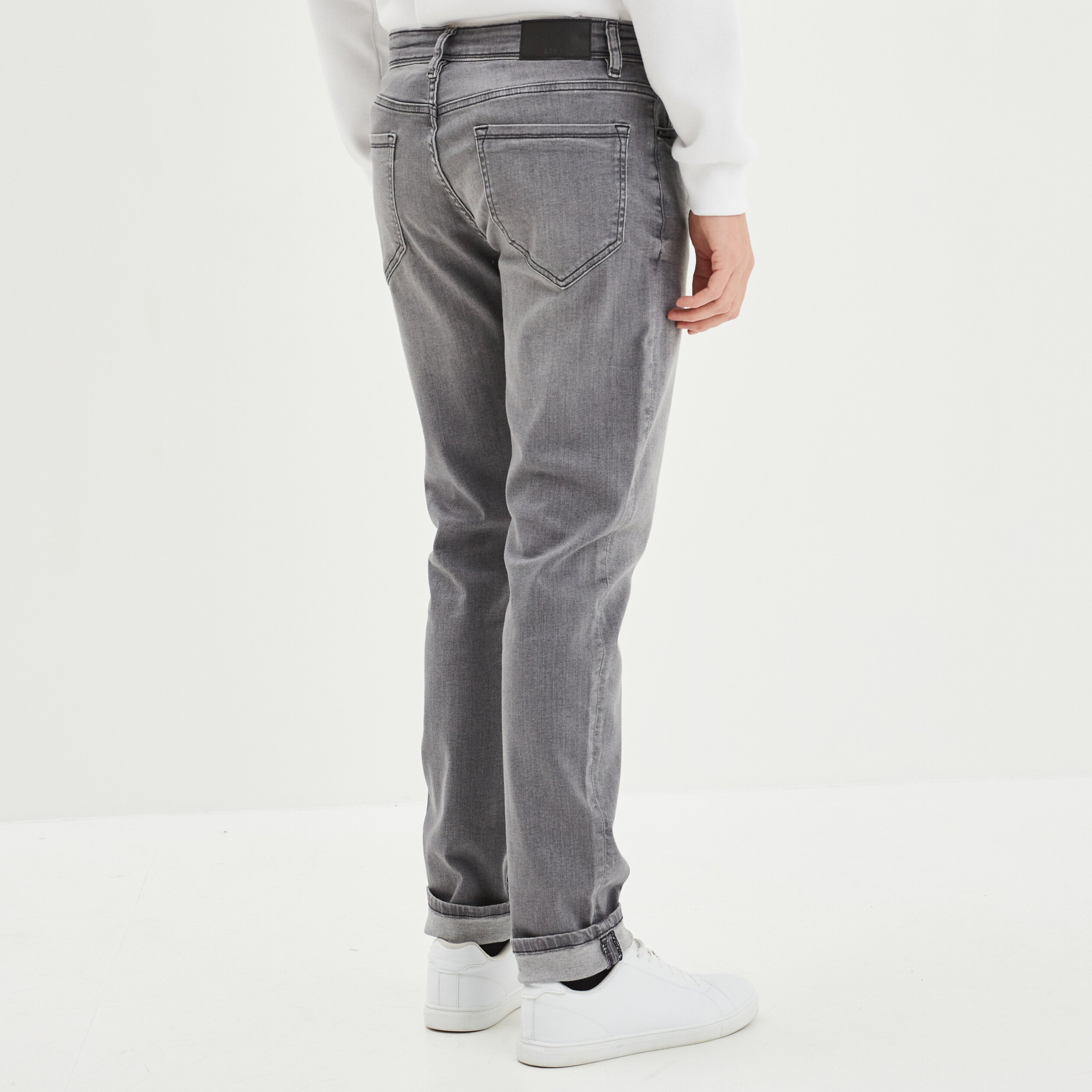 jeans slim 5 poches denim gris homme Jeans slim 5 poches denim gris homme