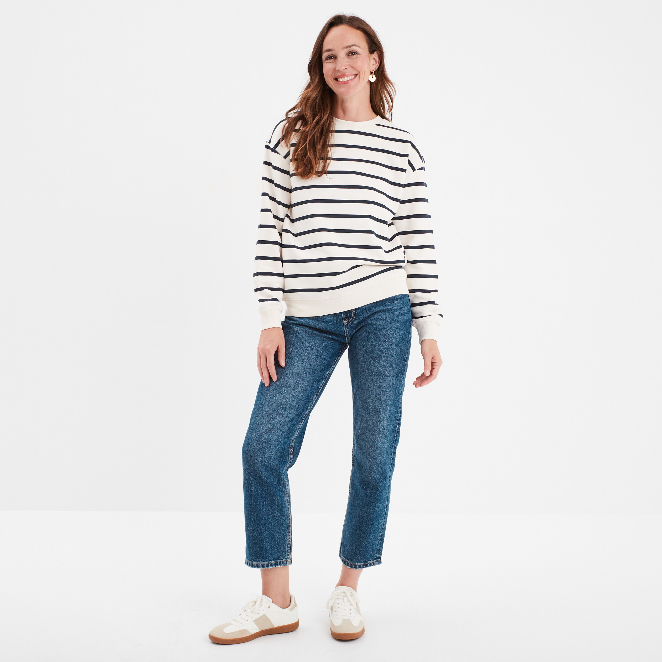 sweat col rond manches longues ecru femme Sweat col rond manches longues ecru femme