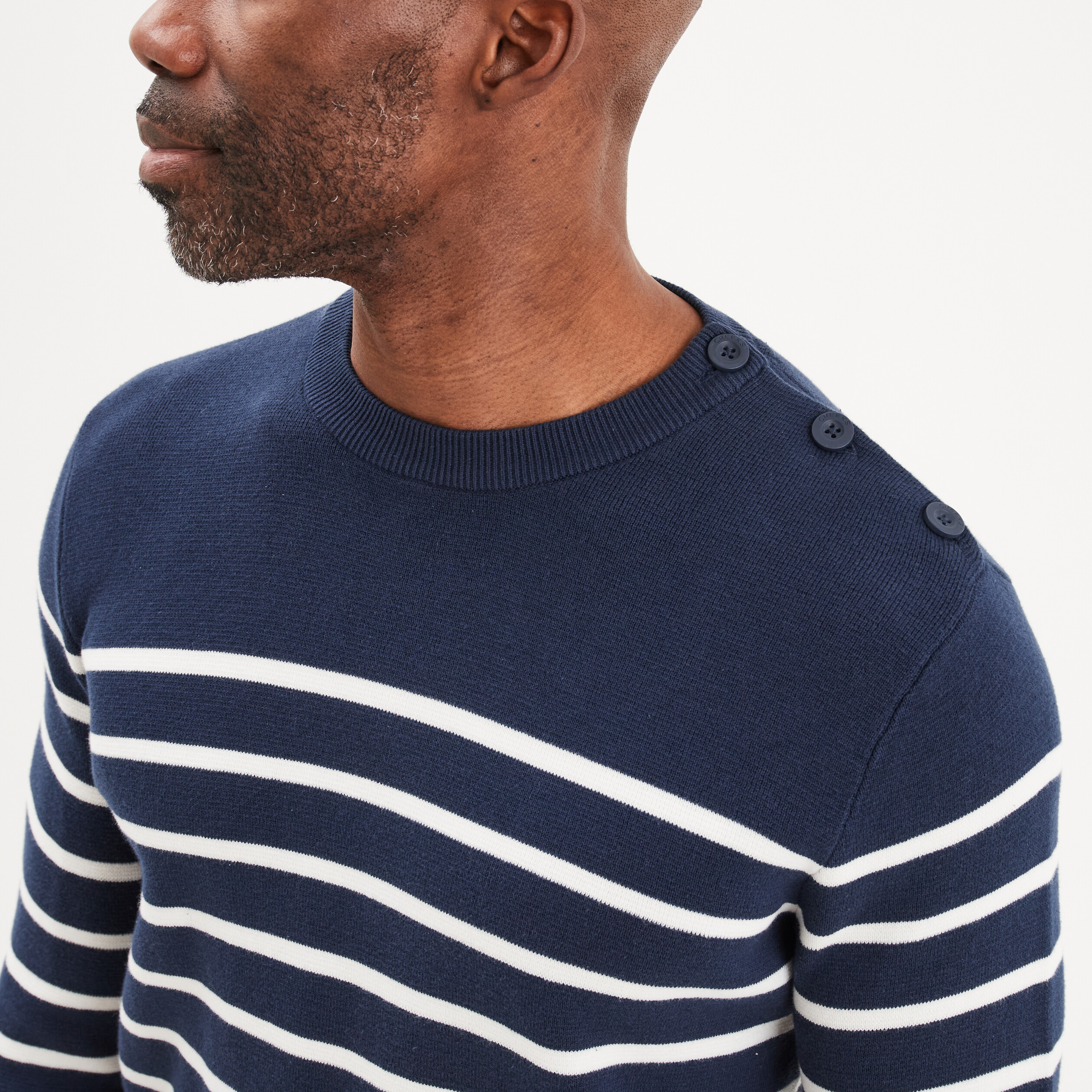 Pull marini re col rond Creeks bleu marine homme