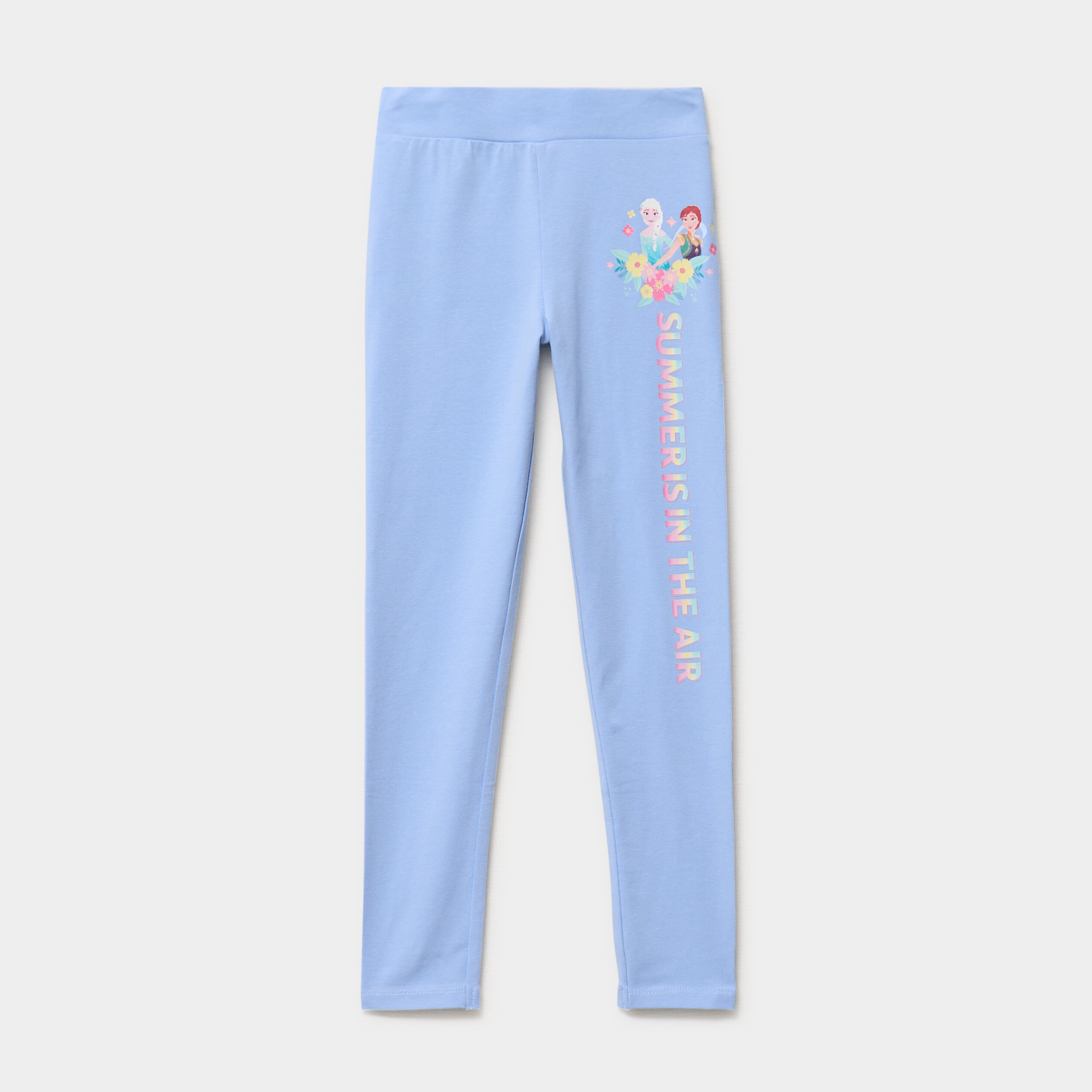 Legging coton Reine des neiges bleu ciel fille