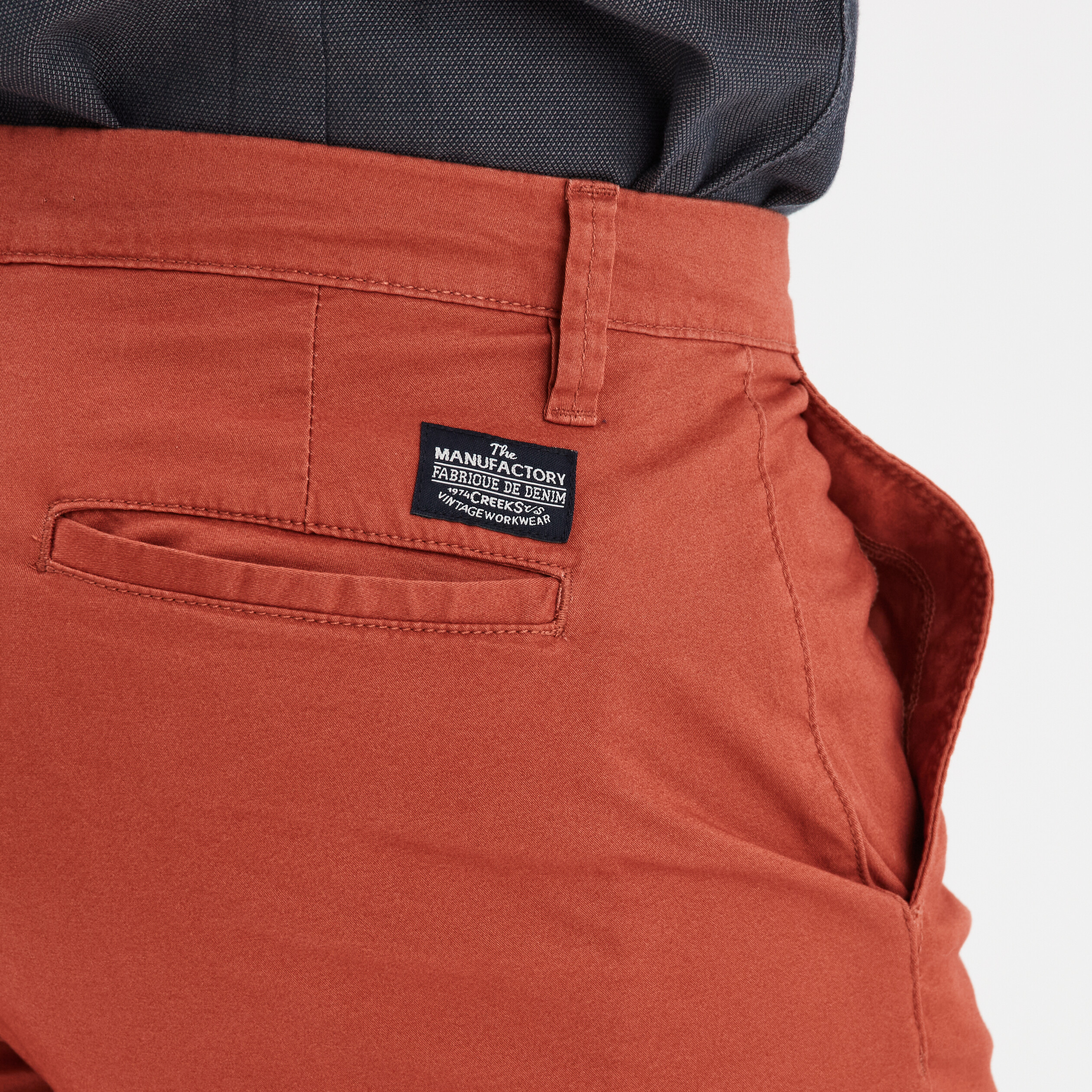 short chino slim creeks rouge homme Short chino slim Creeks rouge homme