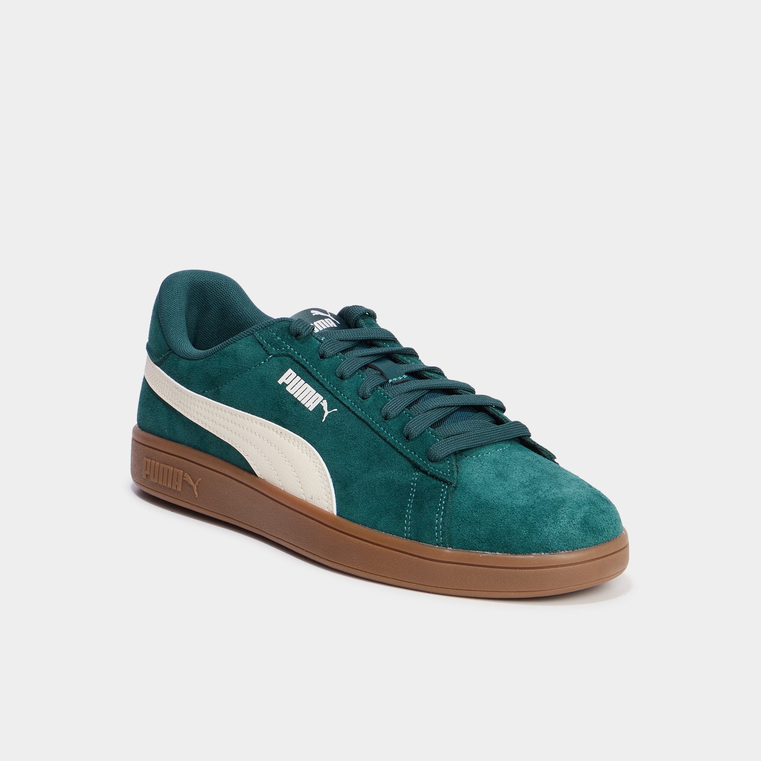tennis basses a lacets cuir puma smash vert emeraude homme Tennis basses à lacets cuir Puma Smash vert émeraude homme