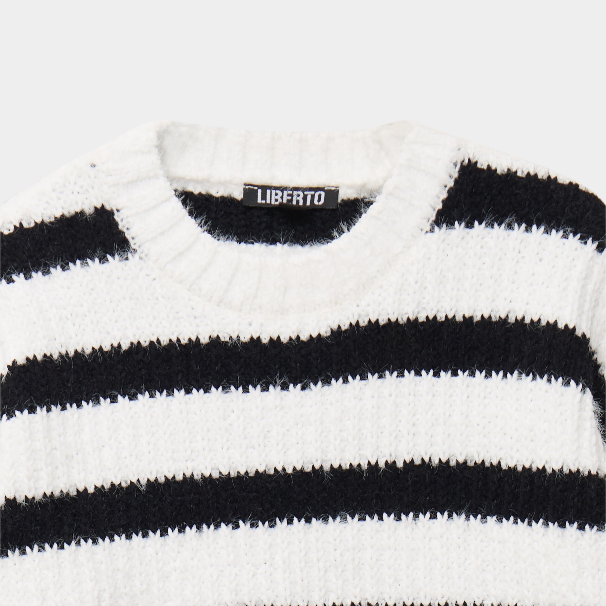 Pull col rond manches longues relax noir fille