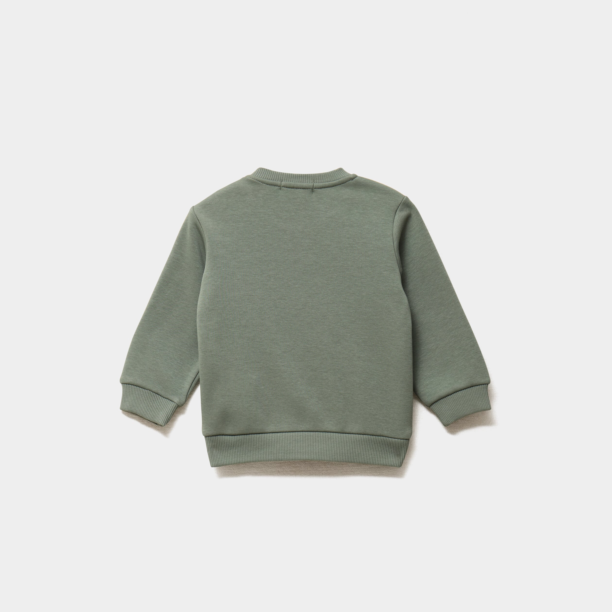 Sweat molletonn&eacute; &eacute;paule boutonn&eacute;e vert kaki b&eacute;b&eacute; gar&ccedil;on