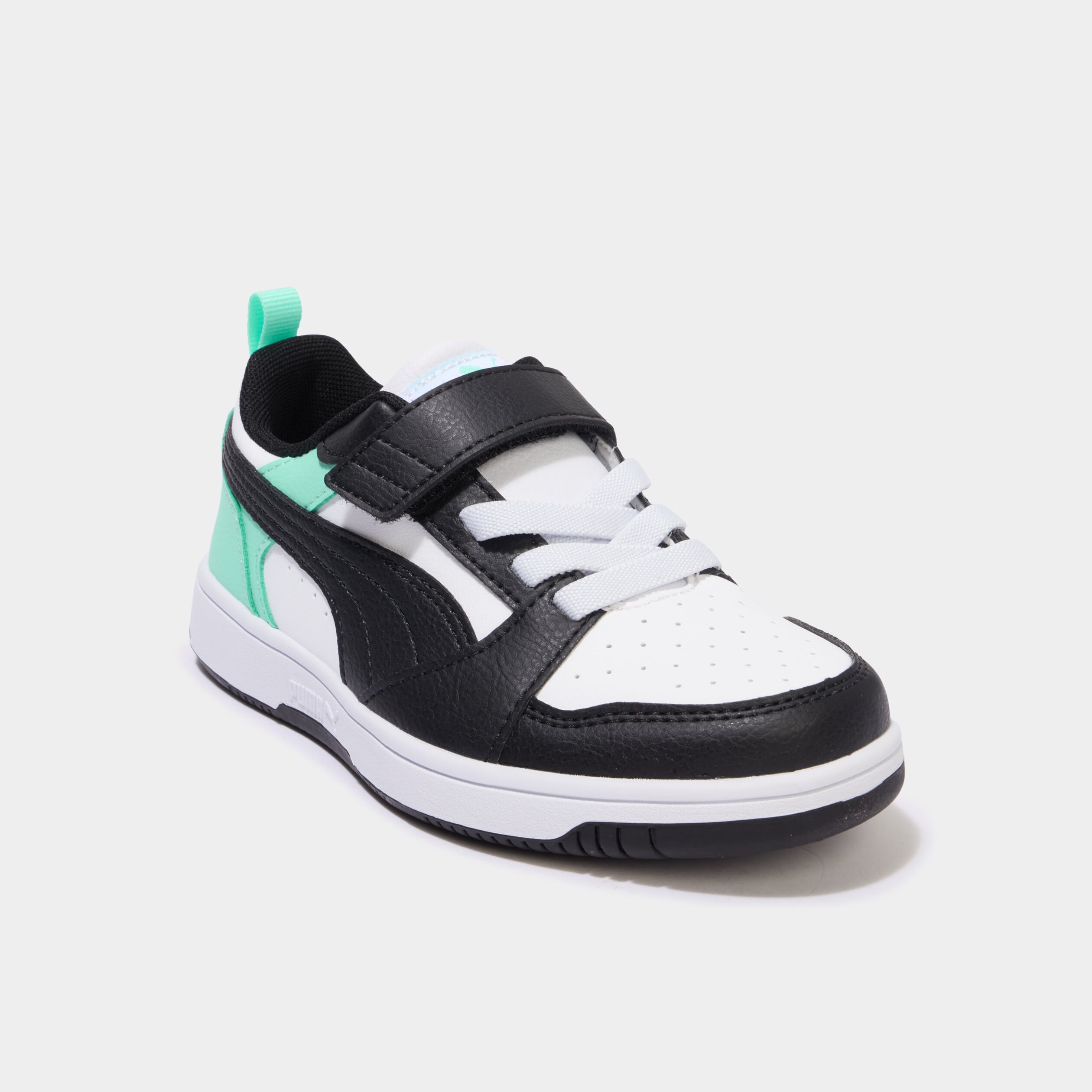 Tennis scratchs &agrave; lacets Puma Rebound V6 vert clair fille