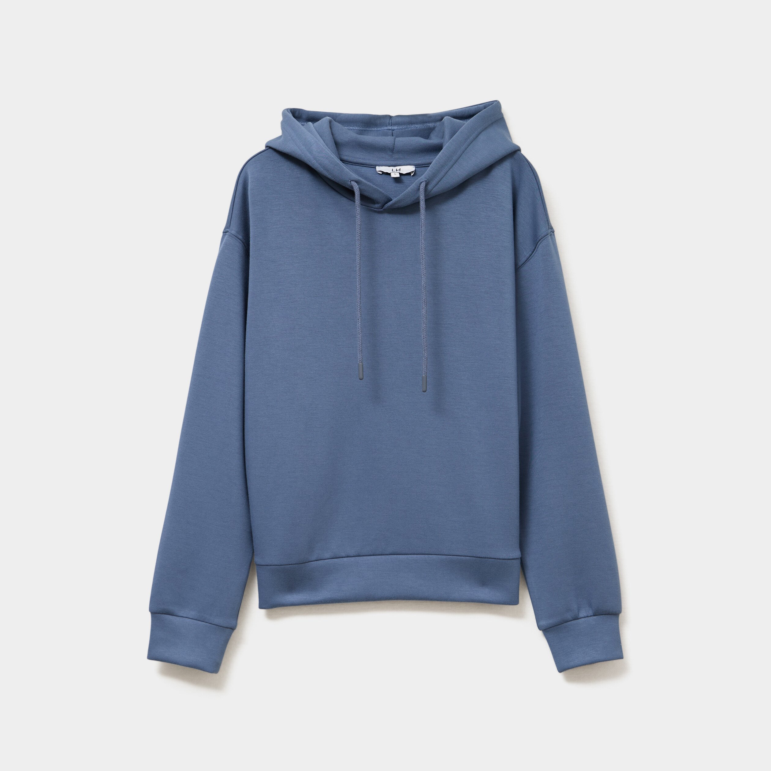 sweat hoodie manches longues a capuche bleu gris femme Sweat hoodie manches longues à capuche bleu gris femme