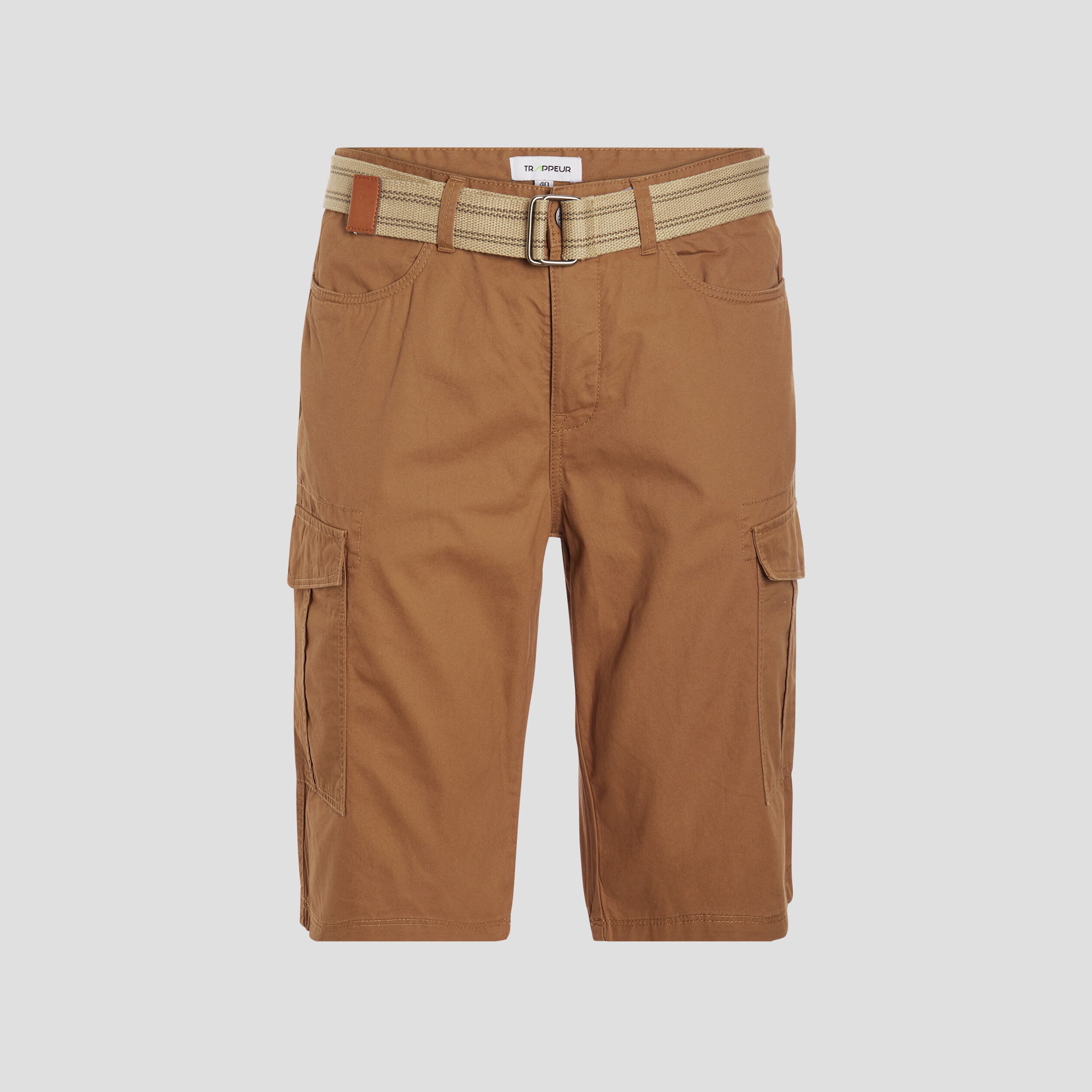 Bermuda cargo ceinturé camel homme