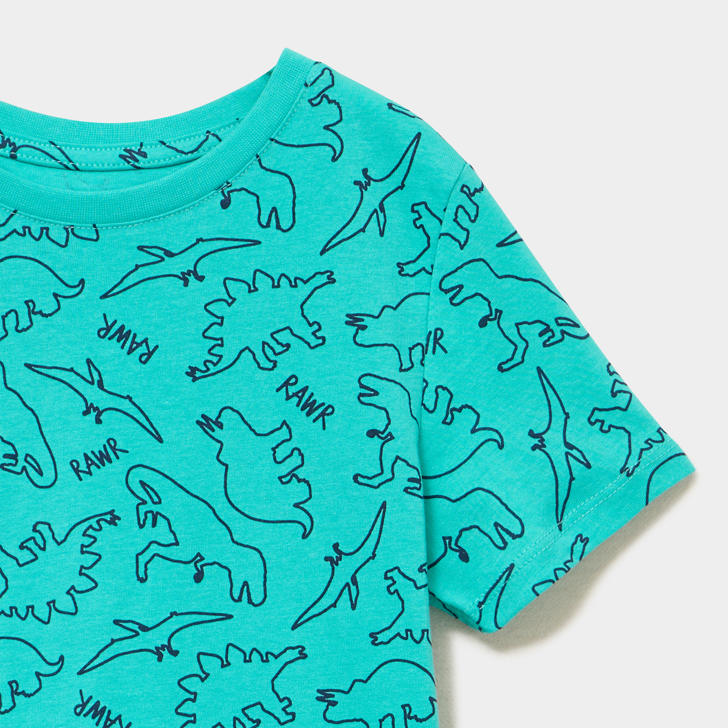 Ensemble pyjama short et t-shirt coton vert menthe gar&ccedil;on