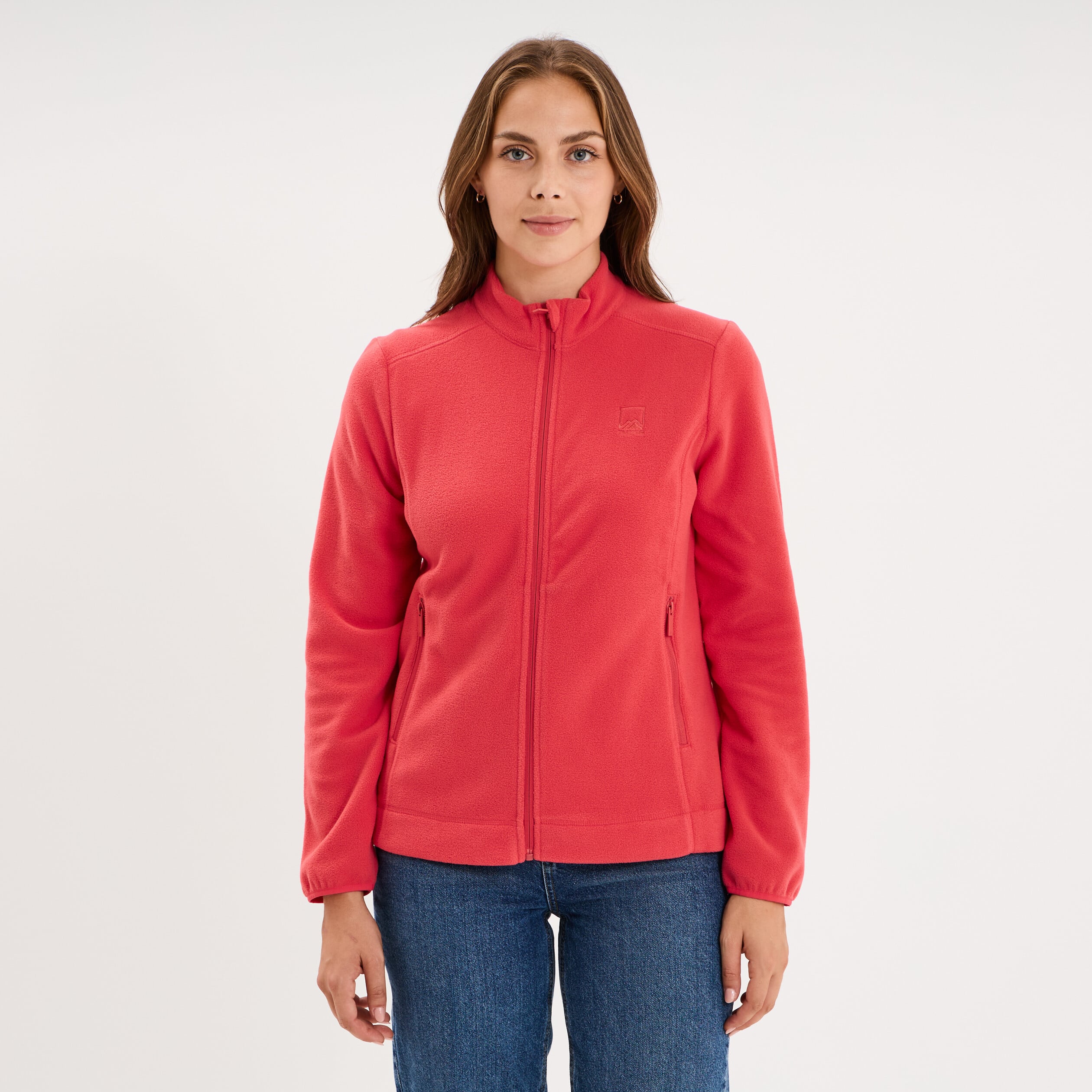 Veste polaire zipp&eacute; manches longues rose femme