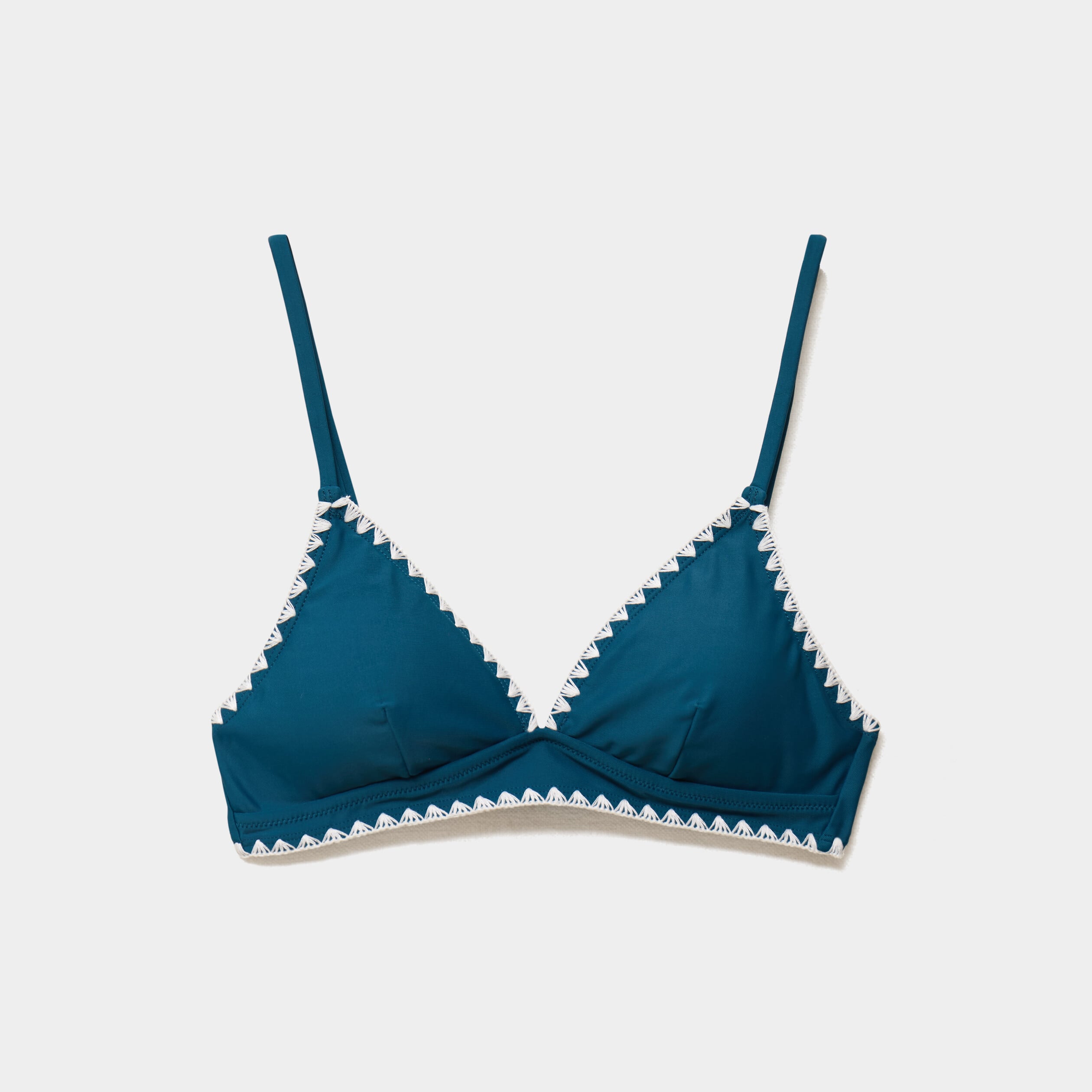 Haut de maillot de bain triangle bleu p&eacute;trole femme