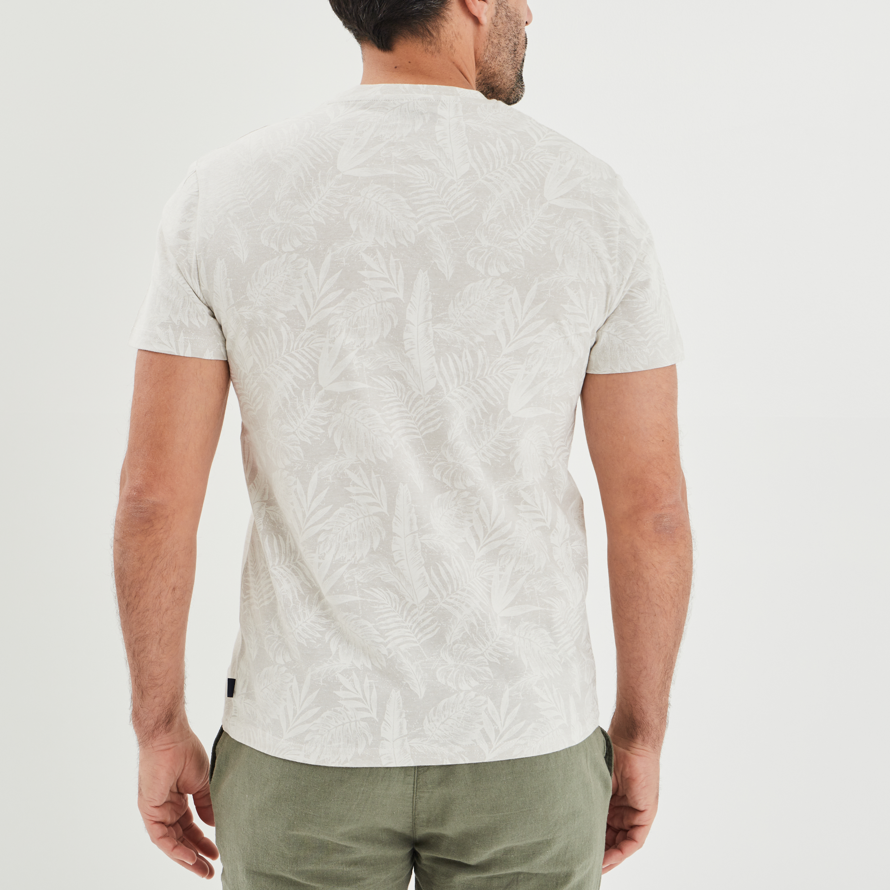 t shirt manches courtes col rond beige homme T-shirt manches courtes col rond beige homme