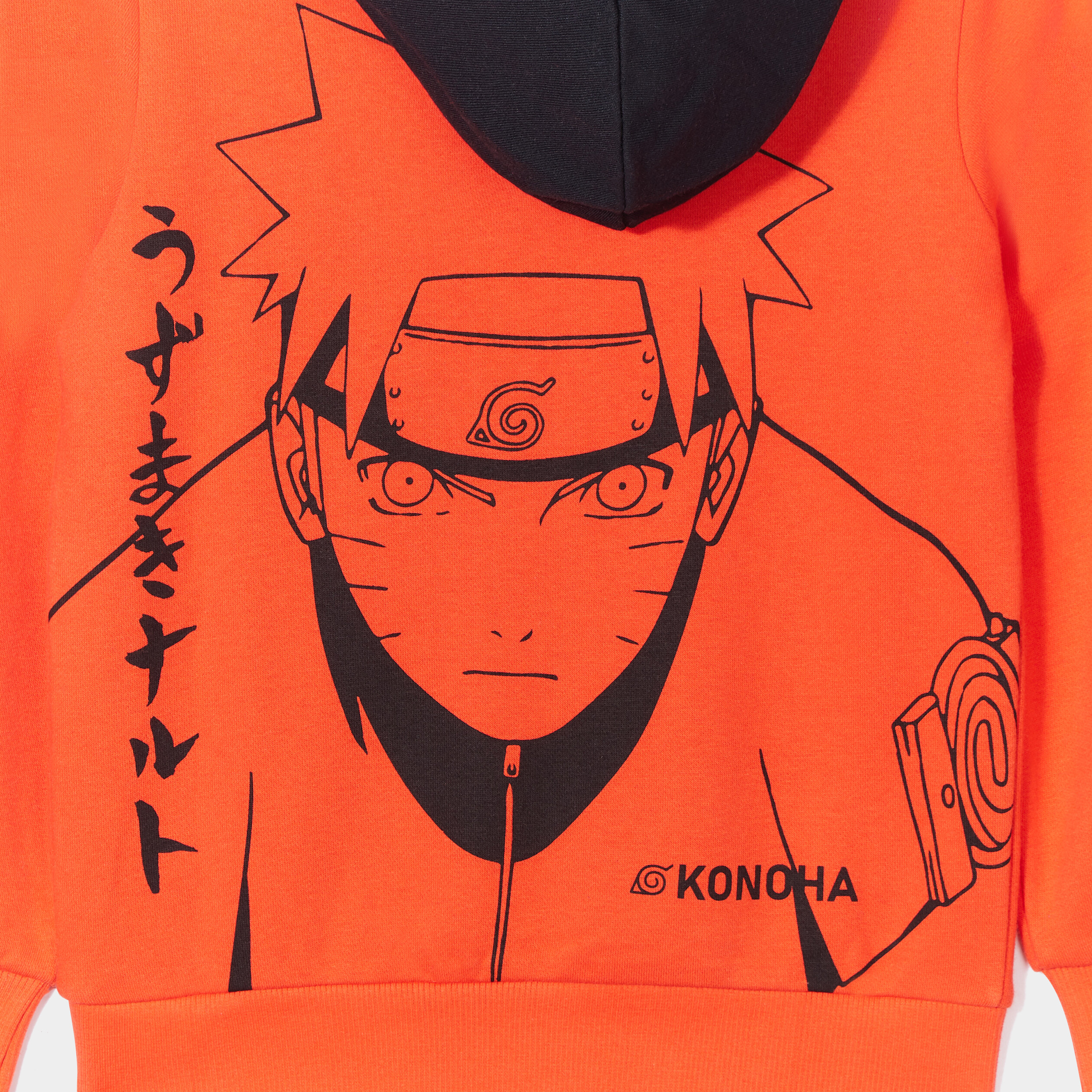 sweat a capuche hoodie coton naruto orange fonce garcon Sweat à capuche hoodie coton Naruto orange foncé garçon