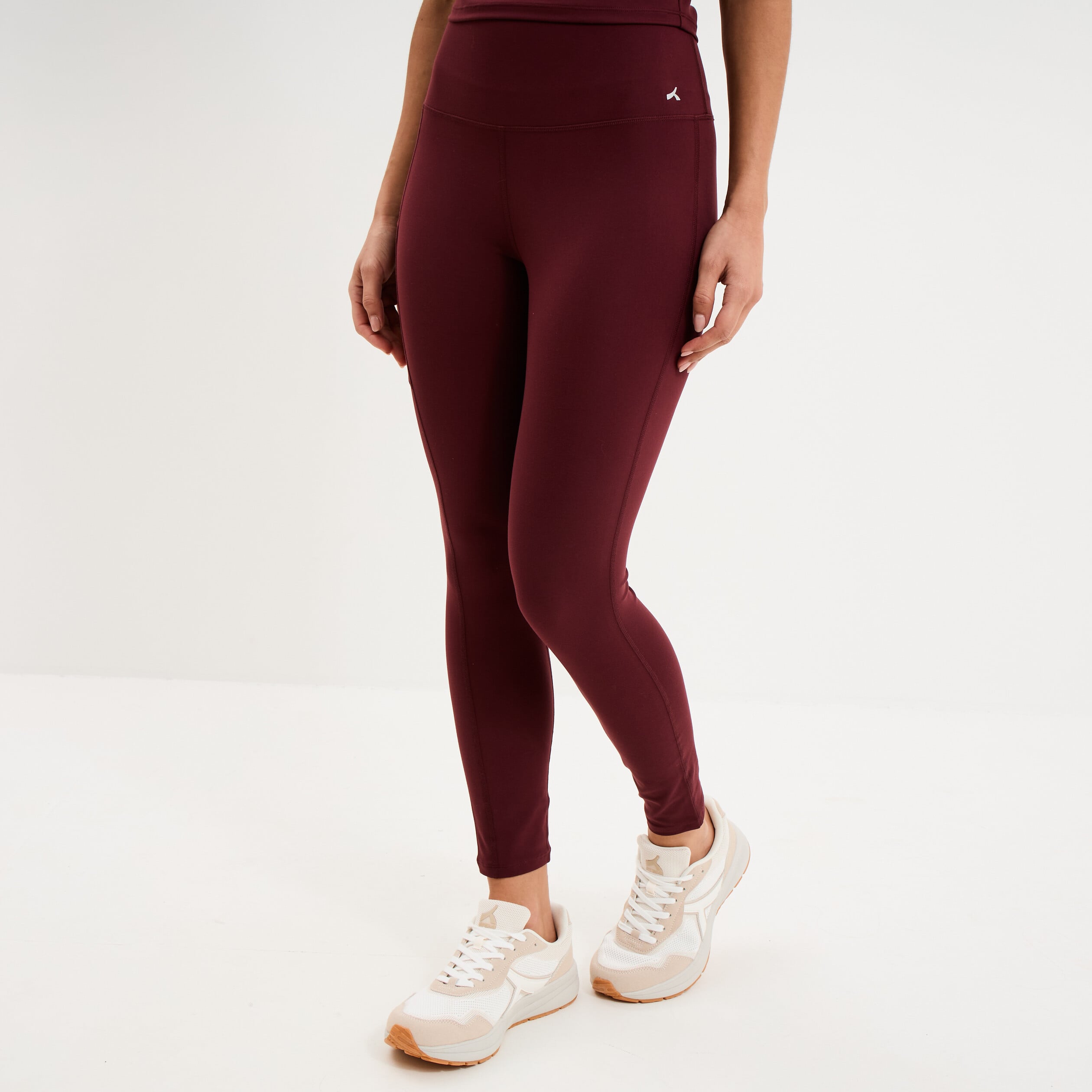 Legging de sport taille haute violet fonc&eacute; femme