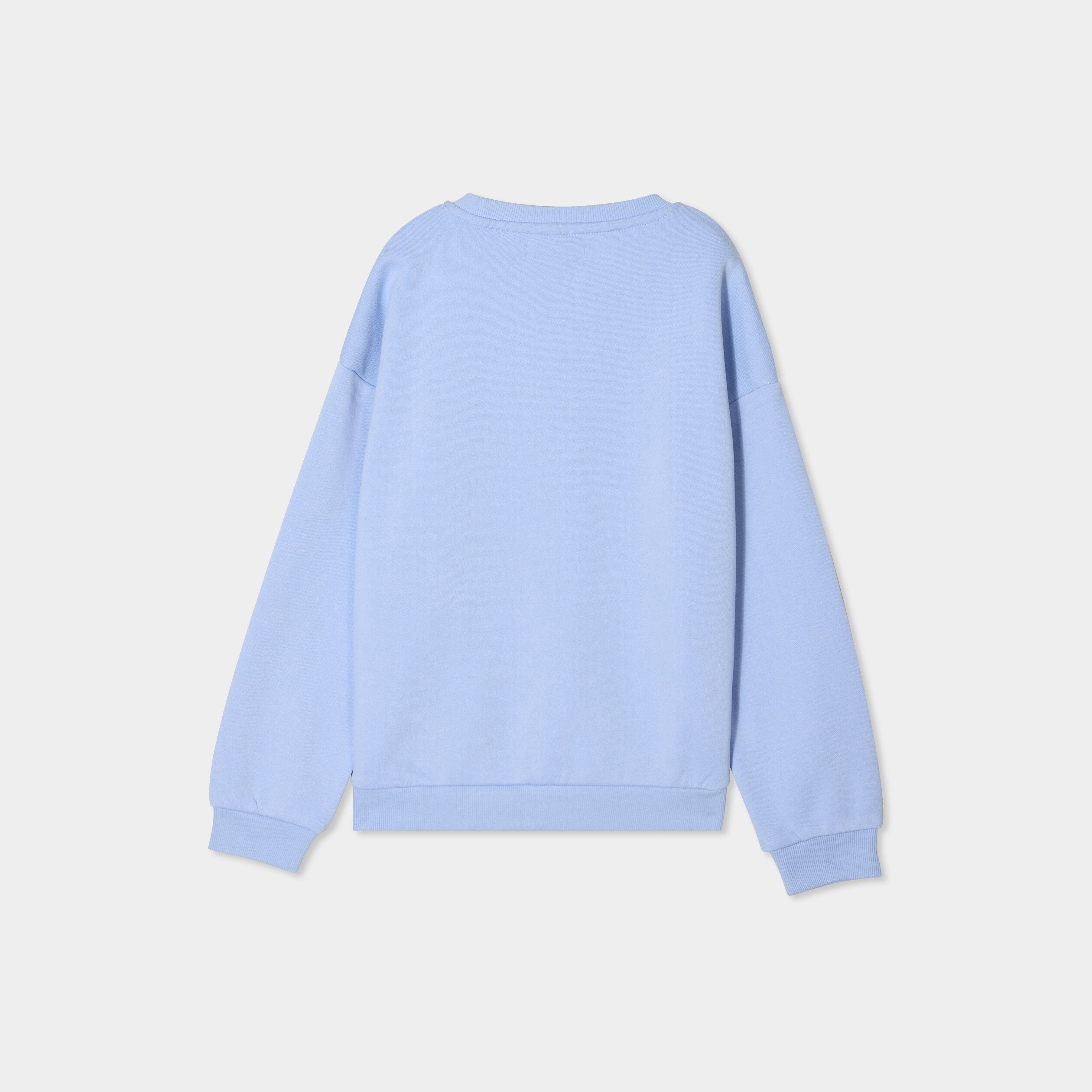 sweat col rond manches longues bleu clair fille Sweat col rond manches longues bleu clair fille