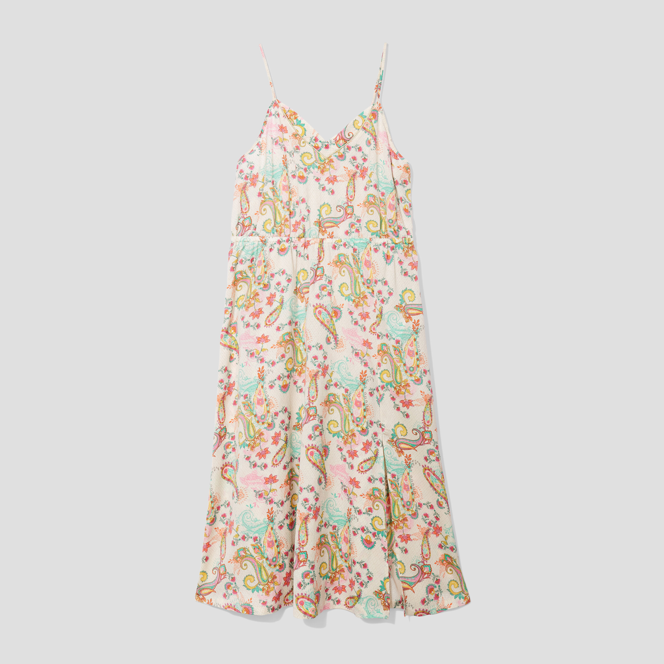 Robe cintr&eacute;e &agrave; bretelles ecru femme grande taille