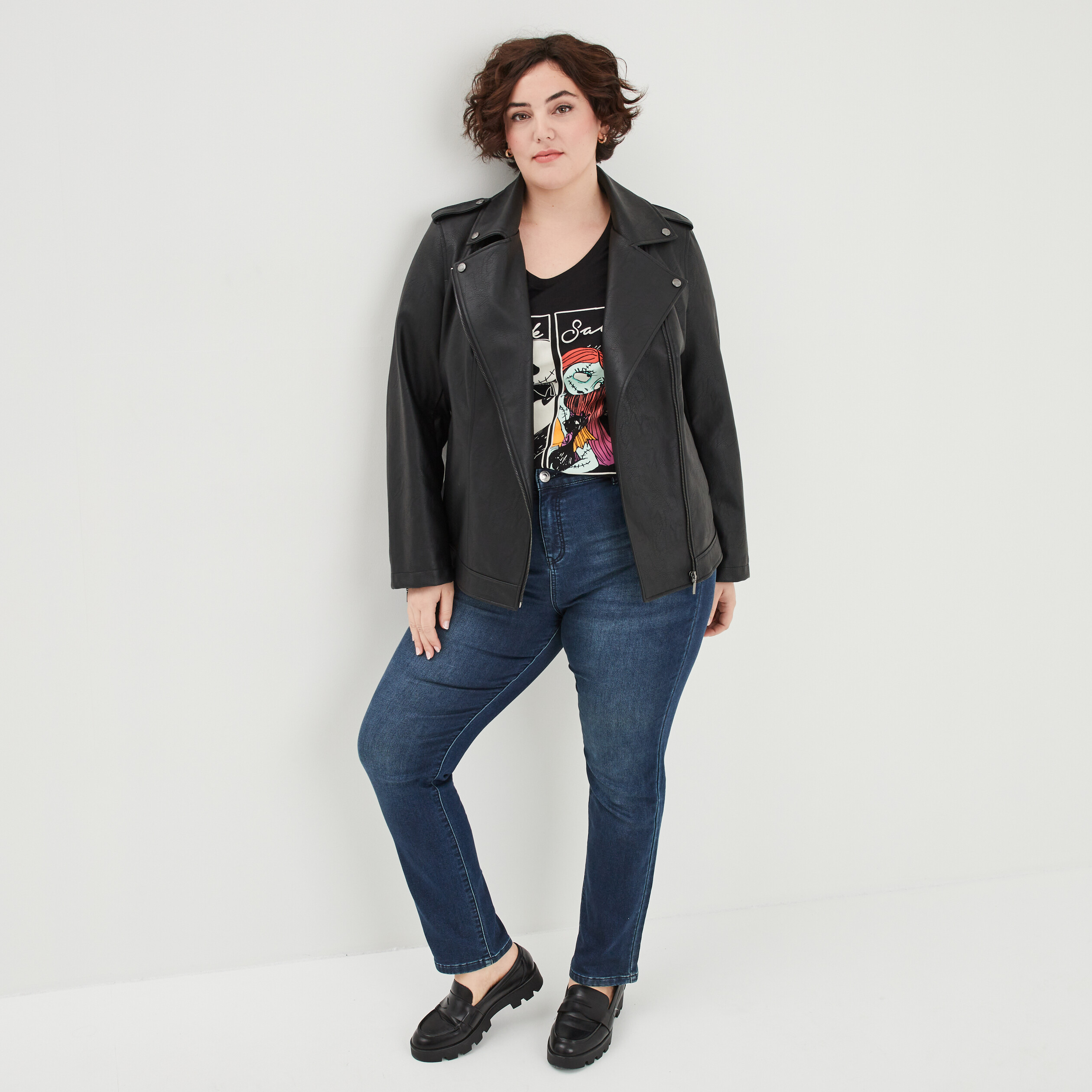 T-shirt Étrange Noël de Monsieur Jack noir femme grande taille
