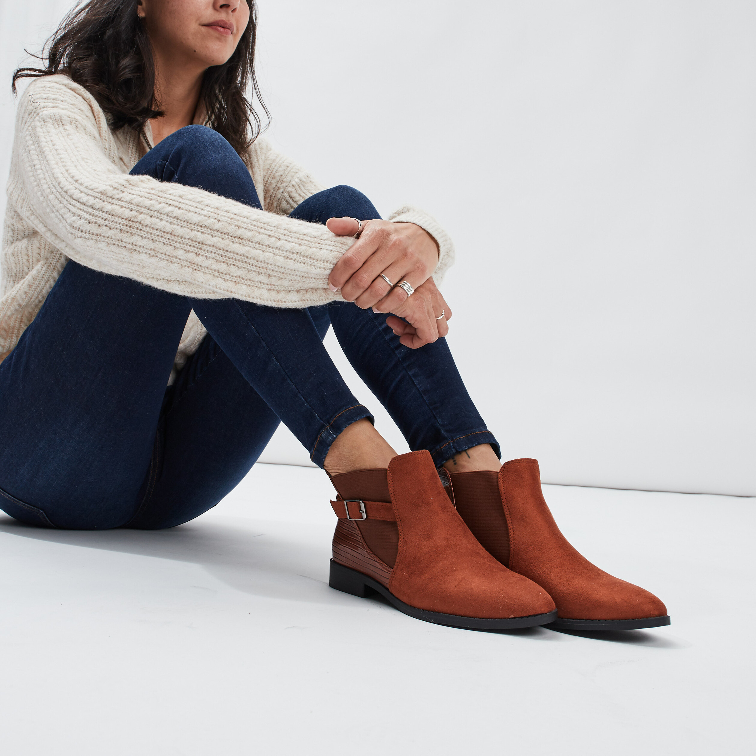 bottines chelsea avec boucles terracotta femme Bottines chelsea avec boucles terracotta femme