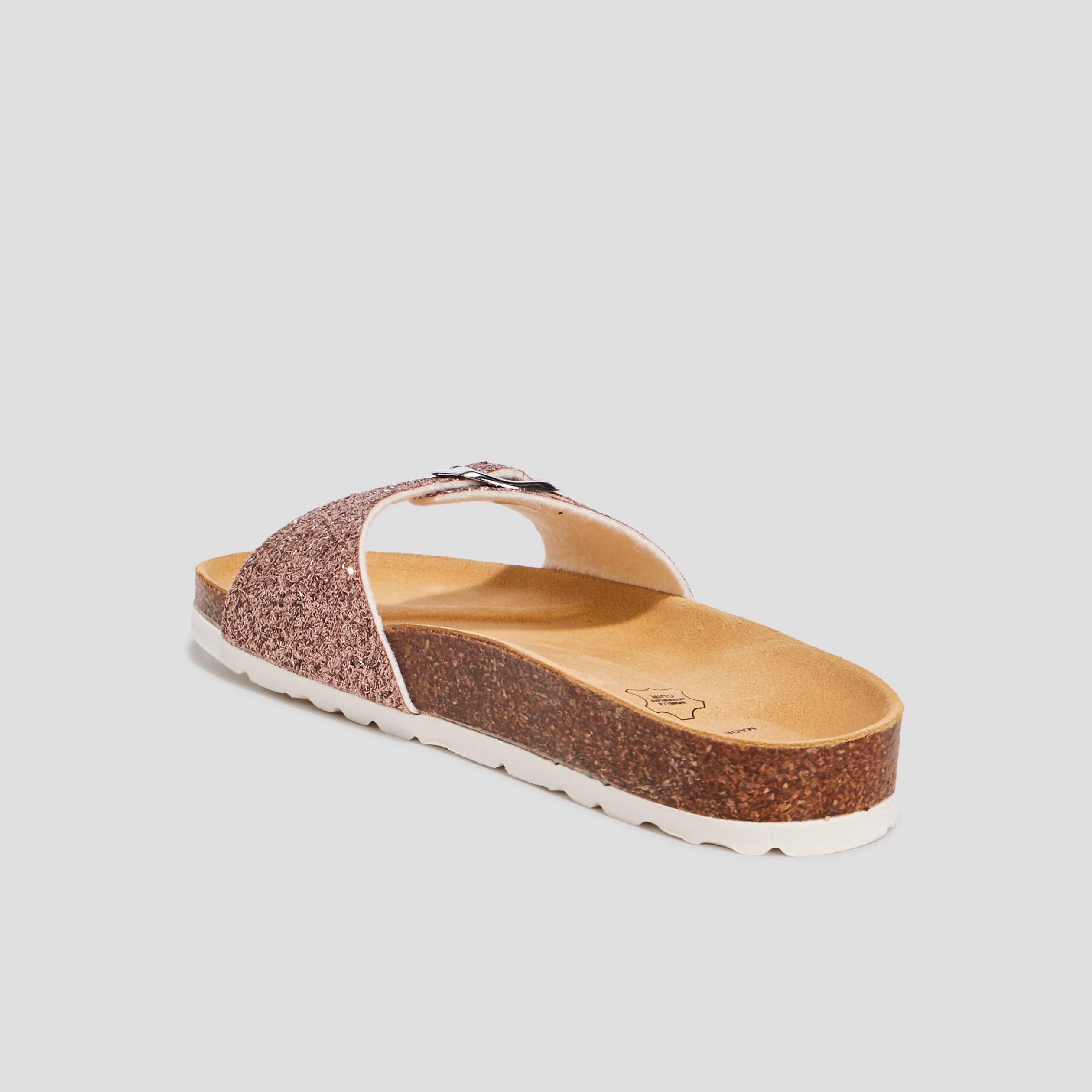 Mules anatomiques boucle sur l'avant rose femme