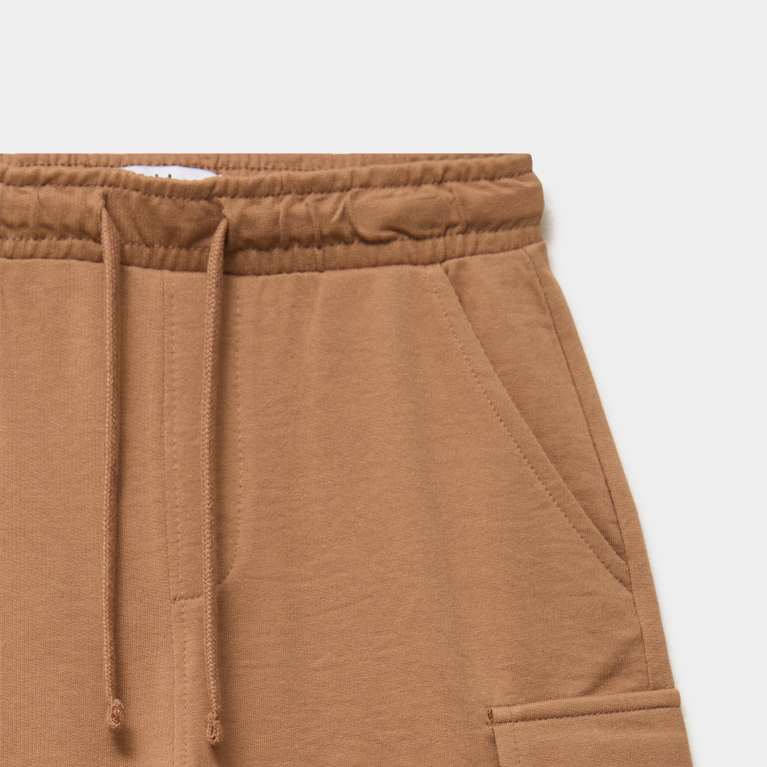 Short cargo molleton taille &eacute;lastiqu&eacute;e marron gar&ccedil;on