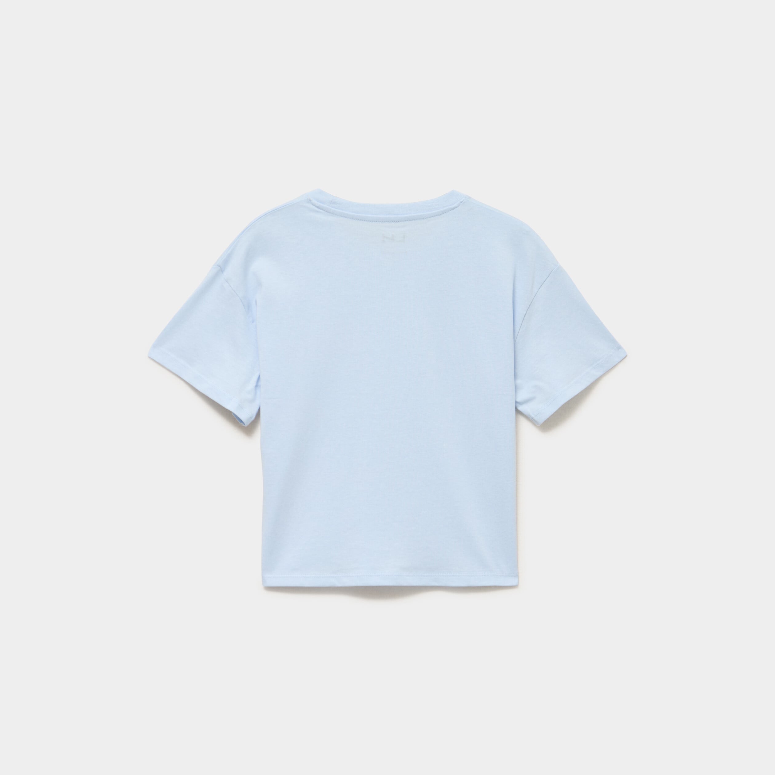 T-shirt manches courtes coton bleu ciel fille
