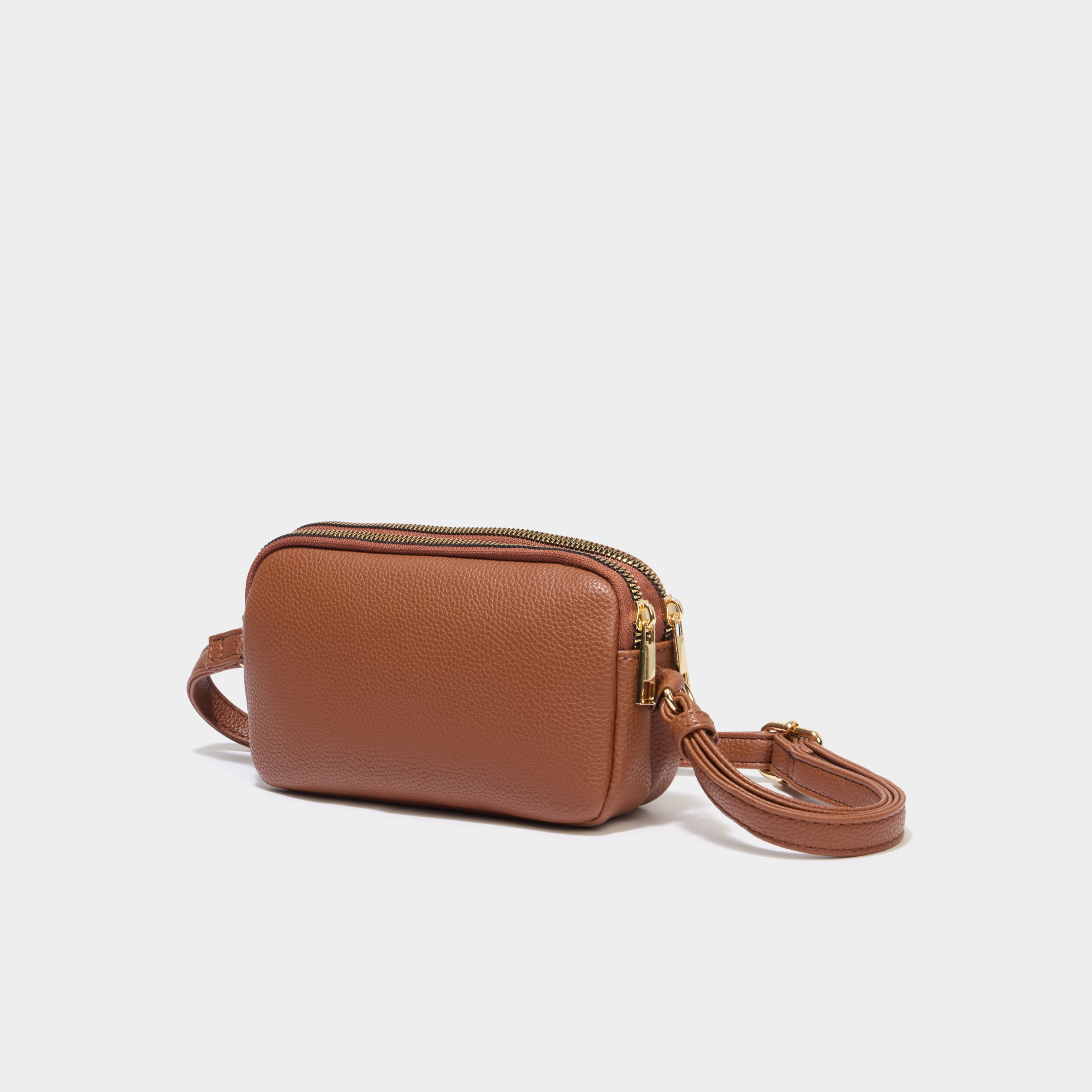 Sac bandouli&egrave;re 2 compartiments camel femme