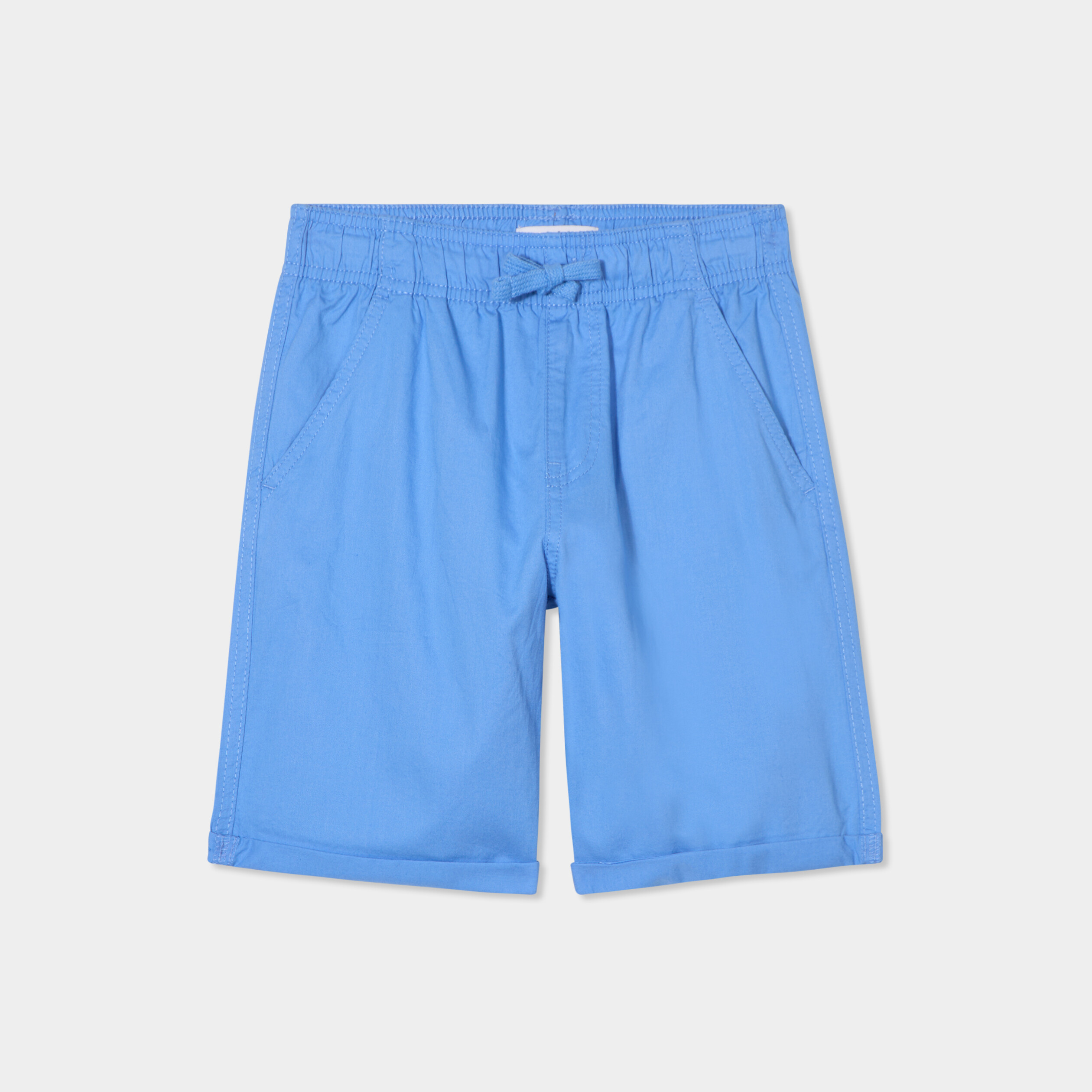 short droit taille elastiquee a coulisse bleu lavande garcon Short droit taille élastiquée à coulisse bleu lavande garçon
