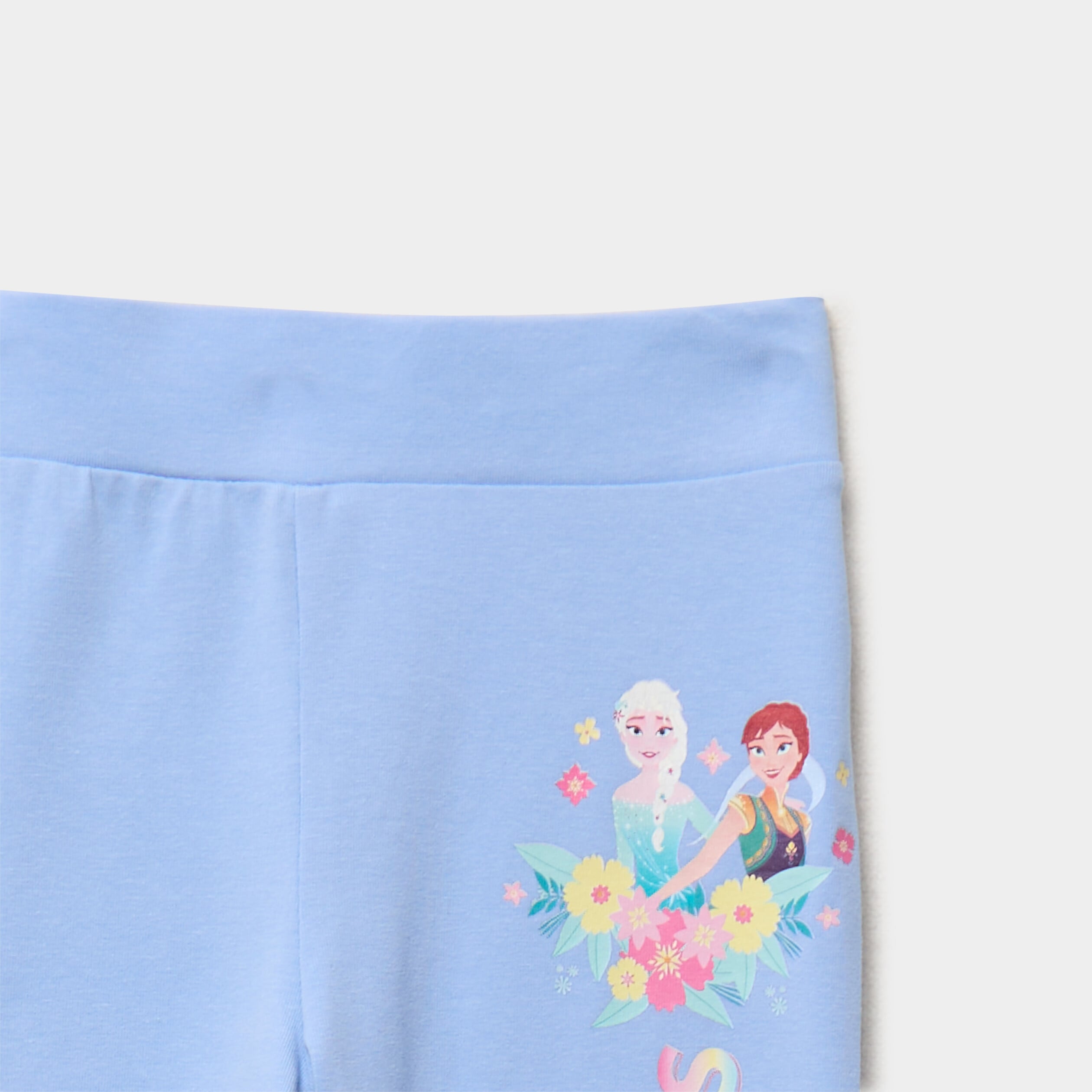 Legging coton Reine des neiges bleu ciel fille