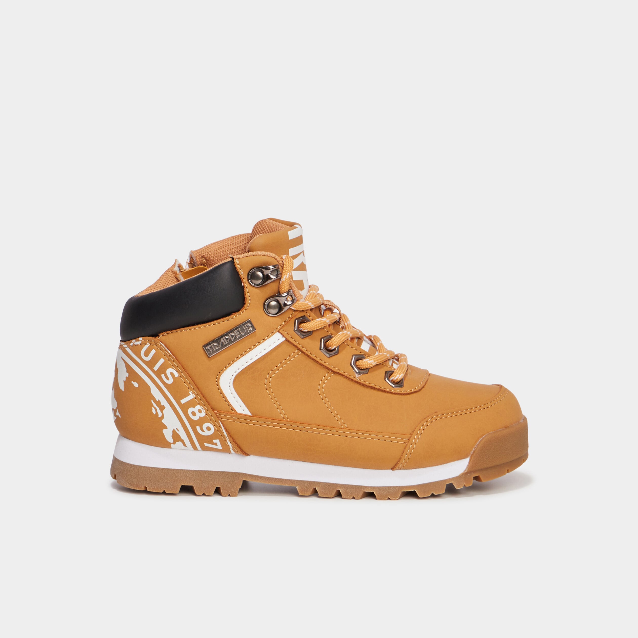 Bottines &agrave; lacets Trappeur Babino jaune gar&ccedil;on