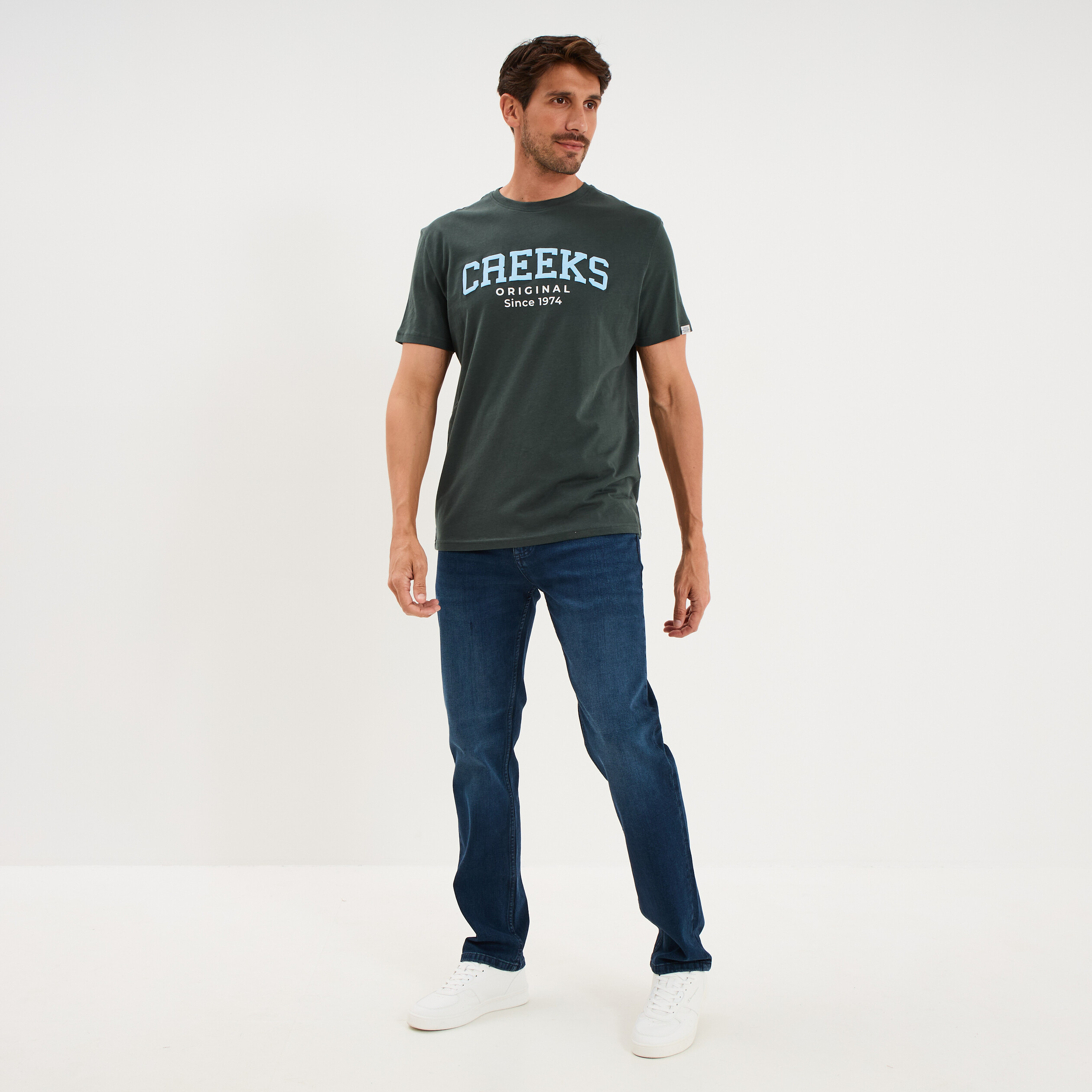 T-shirt manches courtes coton vert homme