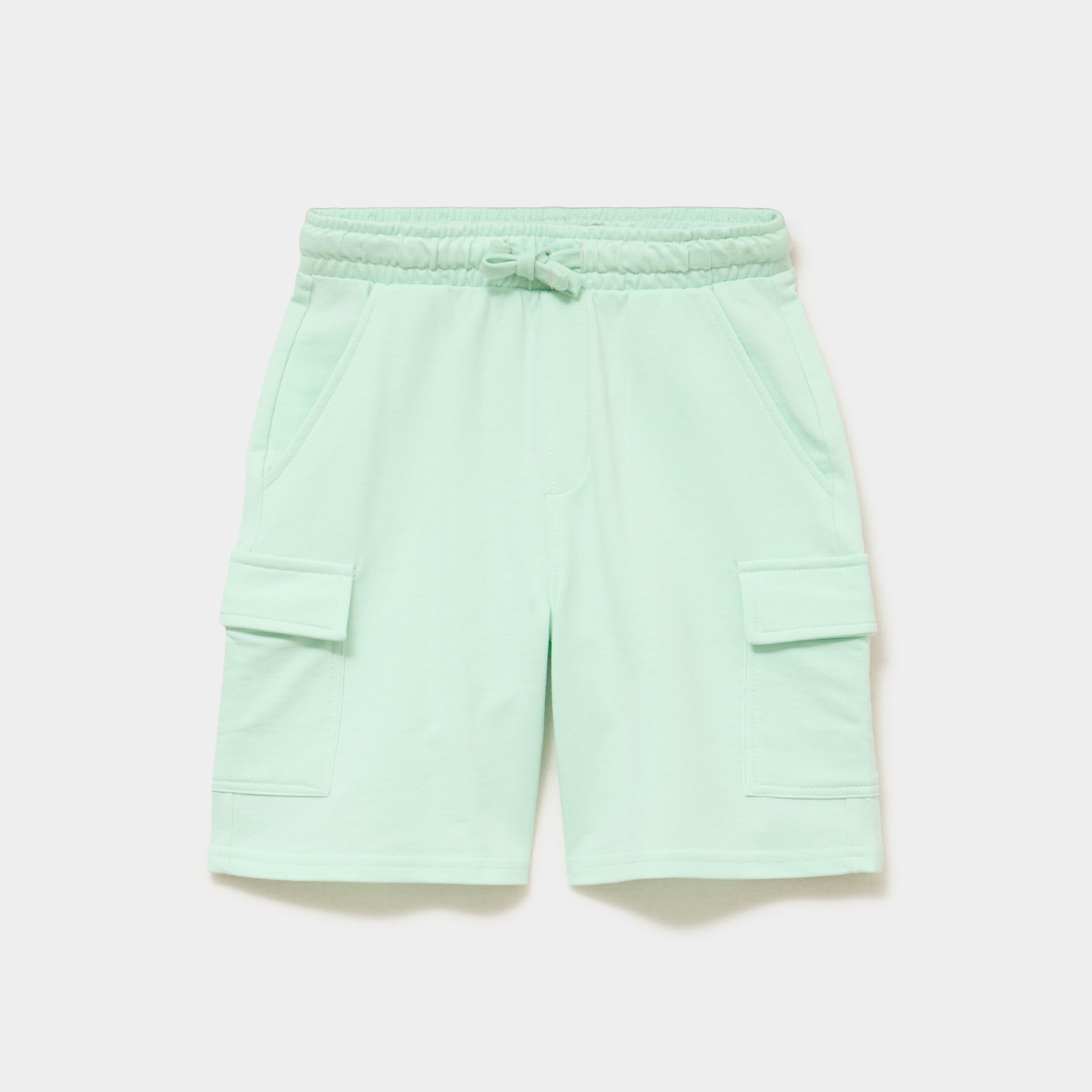Short cargo molleton taille &eacute;lastiqu&eacute;e vert pastel gar&ccedil;on