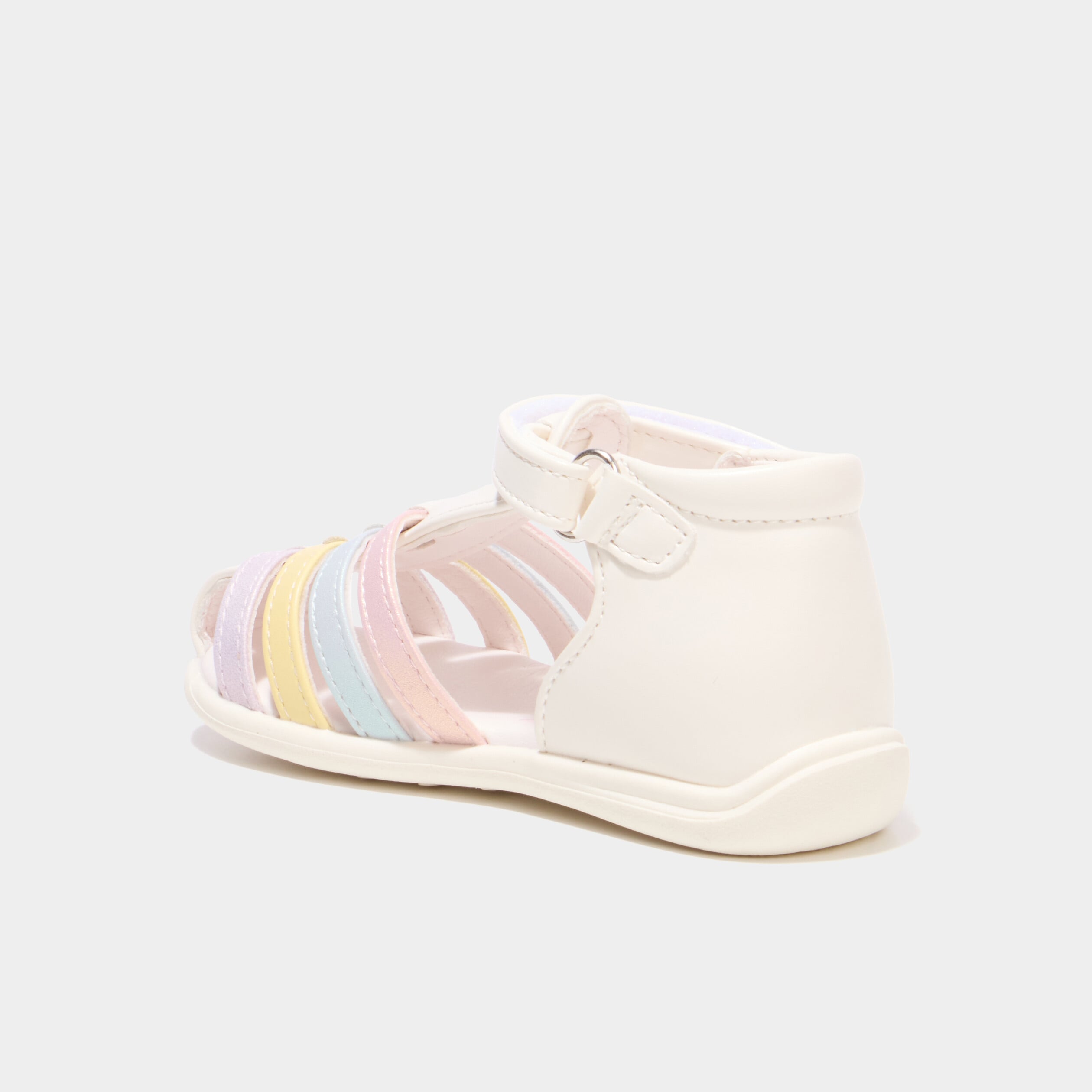 Sandales &agrave; scratchs semelle souple multicolore b&eacute;b&eacute; fille