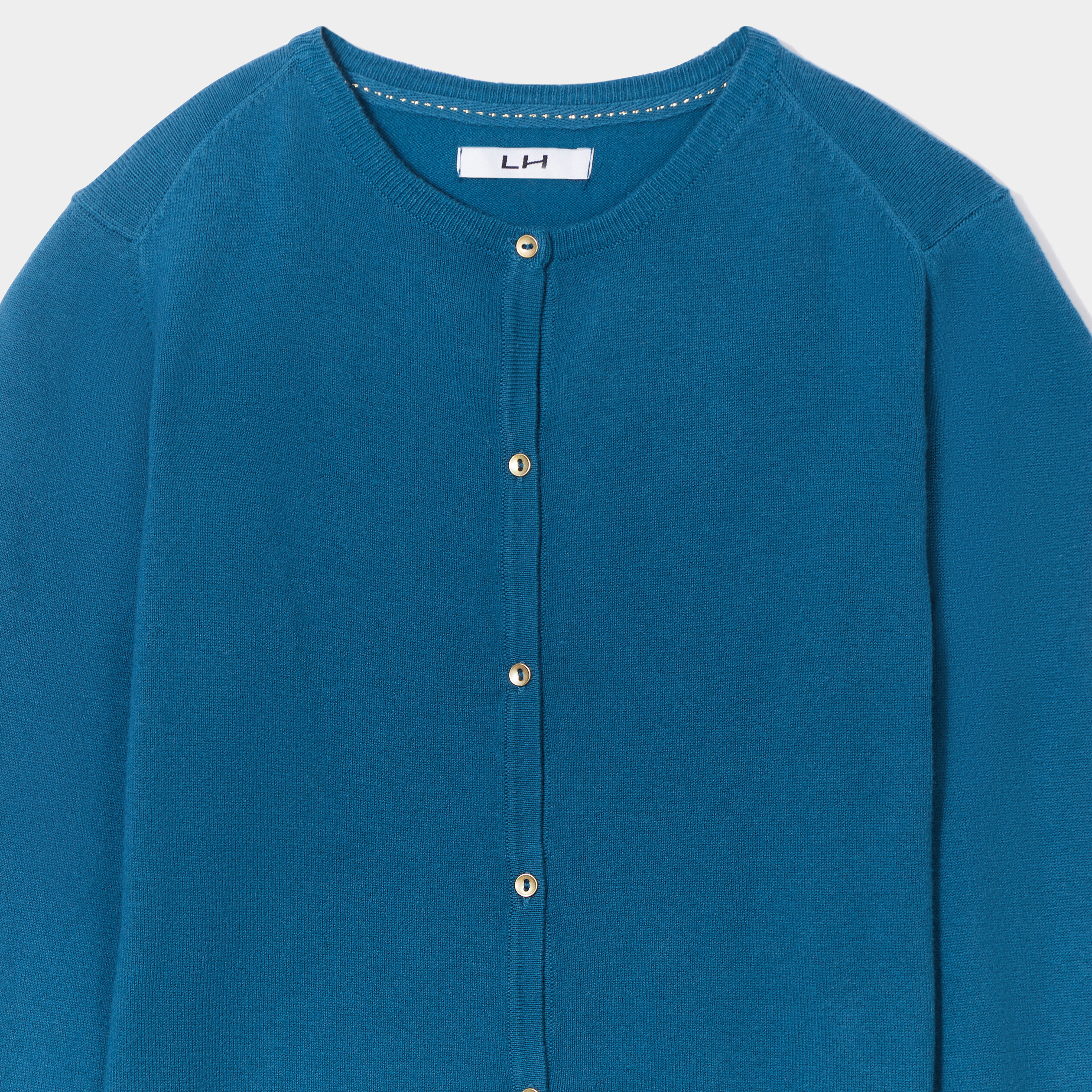 Gilet boutonné bleu canard fille
