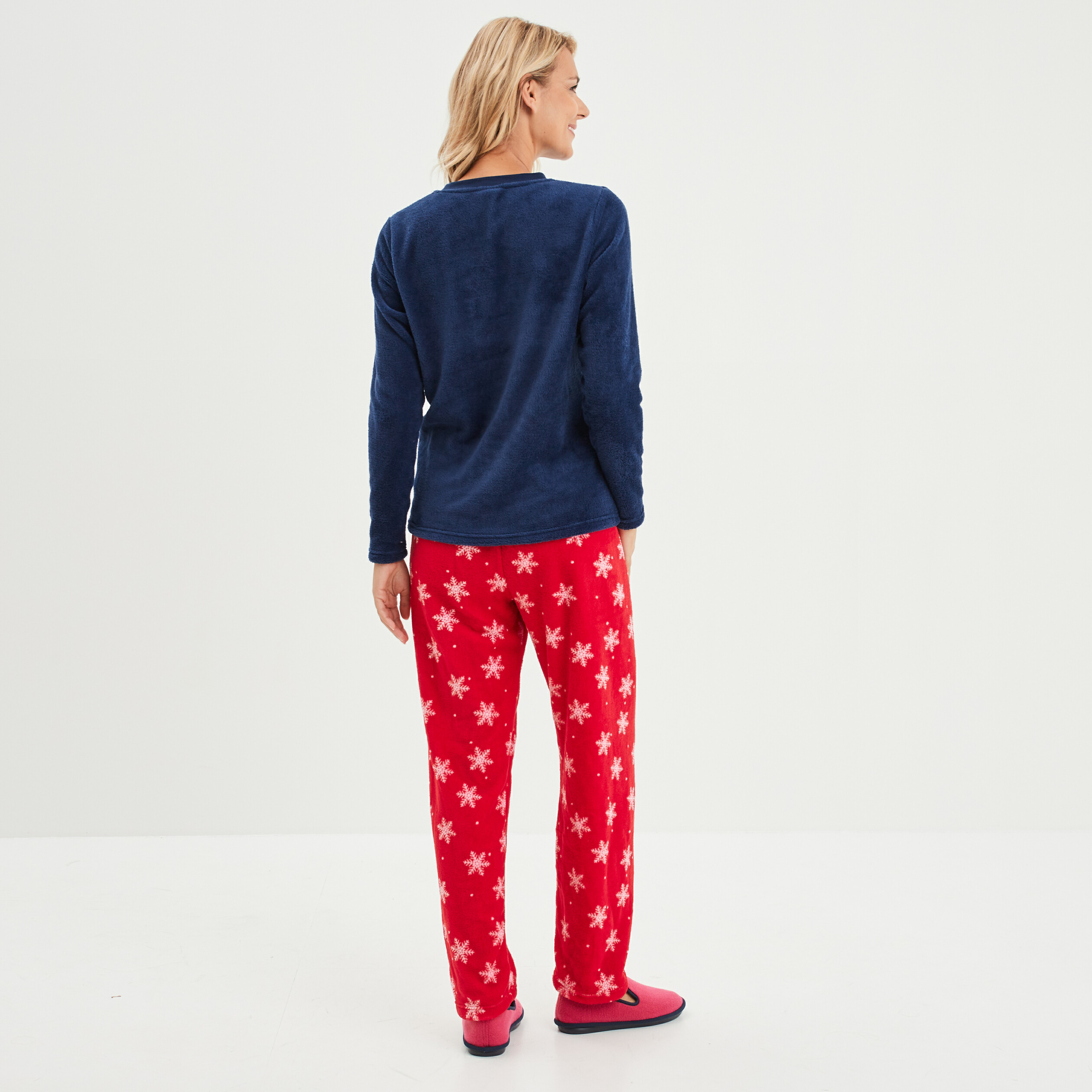 Ensemble pyjama pantalon 2 pièces Stitch bleu marine femme