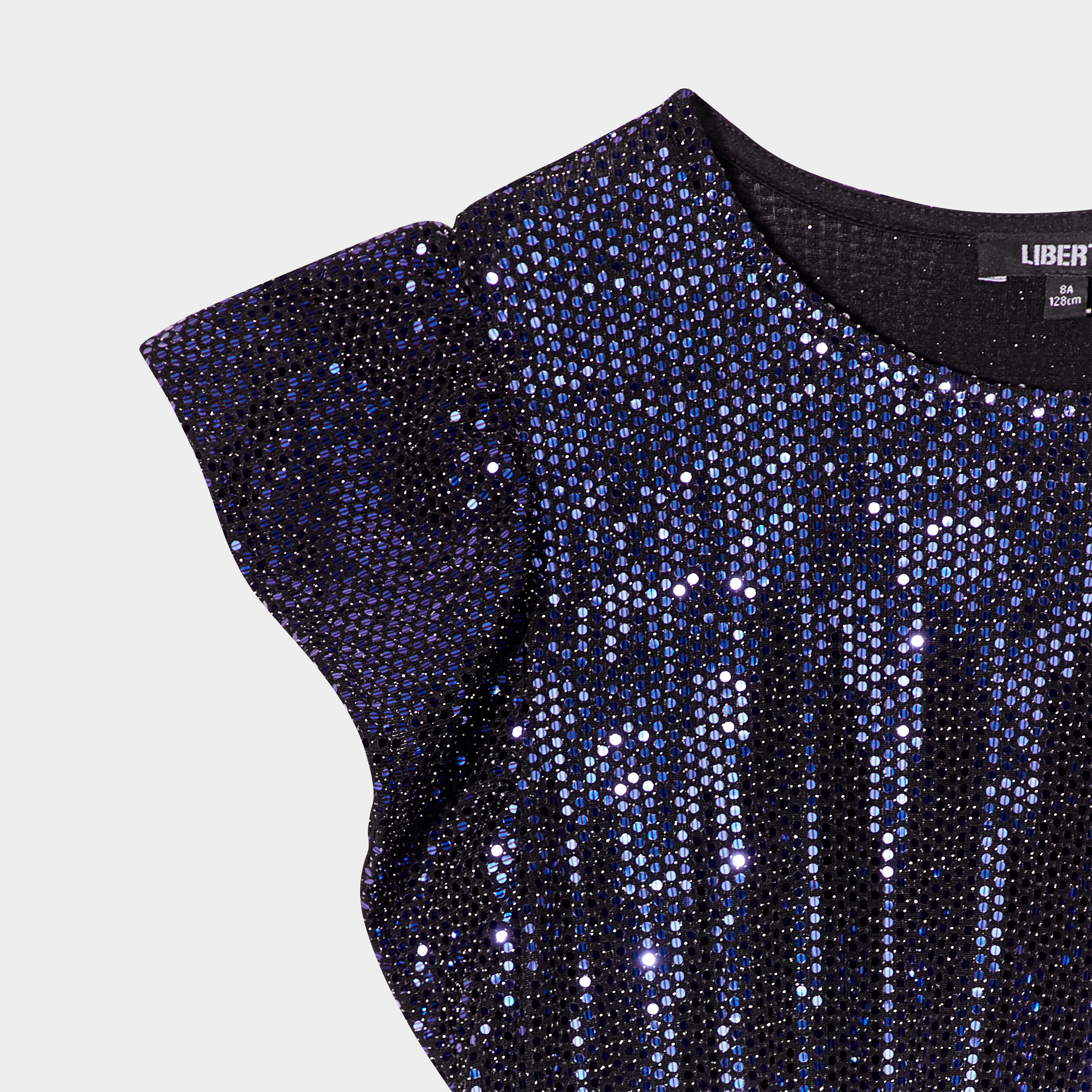 robe a sequins et volants liberto bleu marine fille Robe à sequins et volants Liberto bleu marine fille