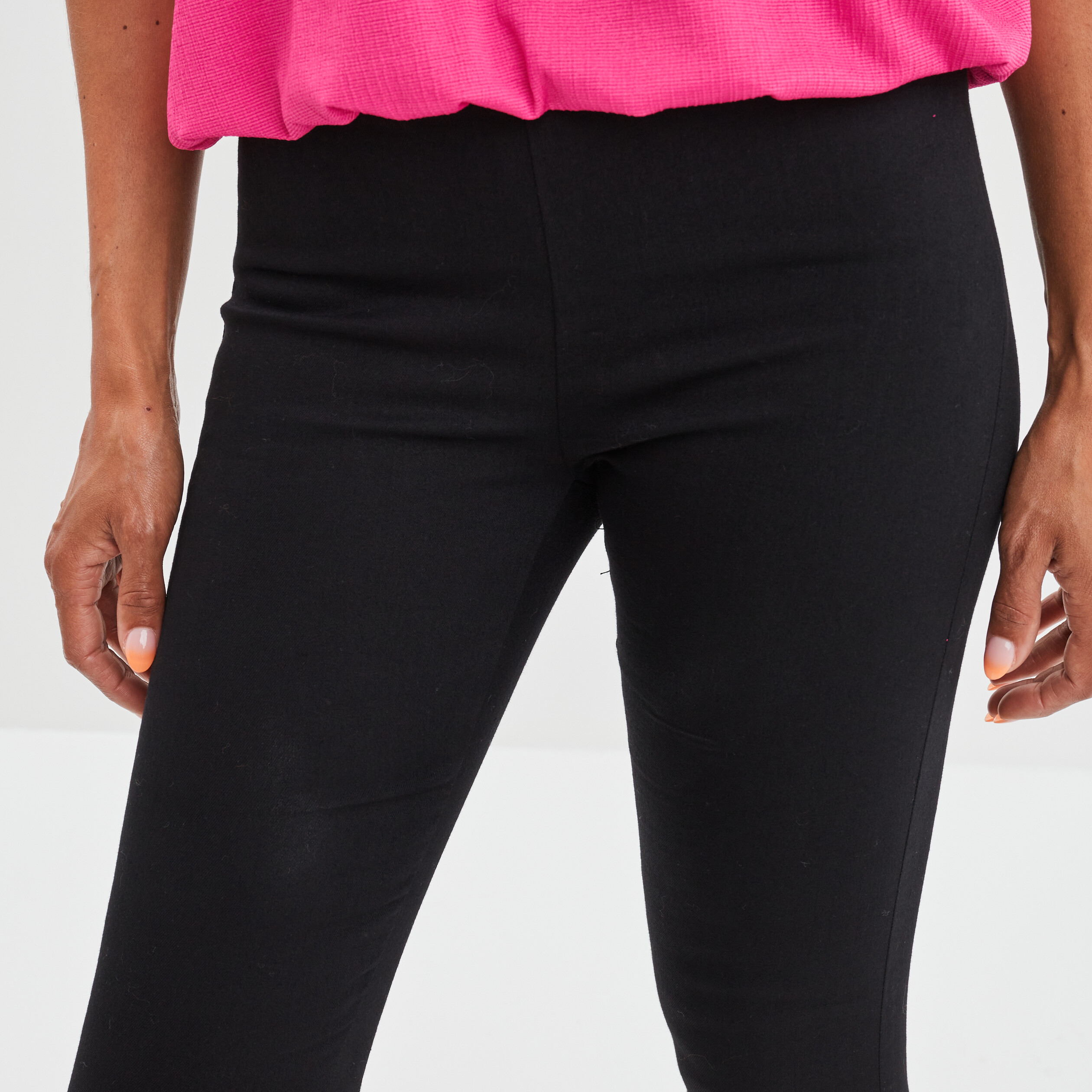 Jegging slim taille haute denim noir femme
