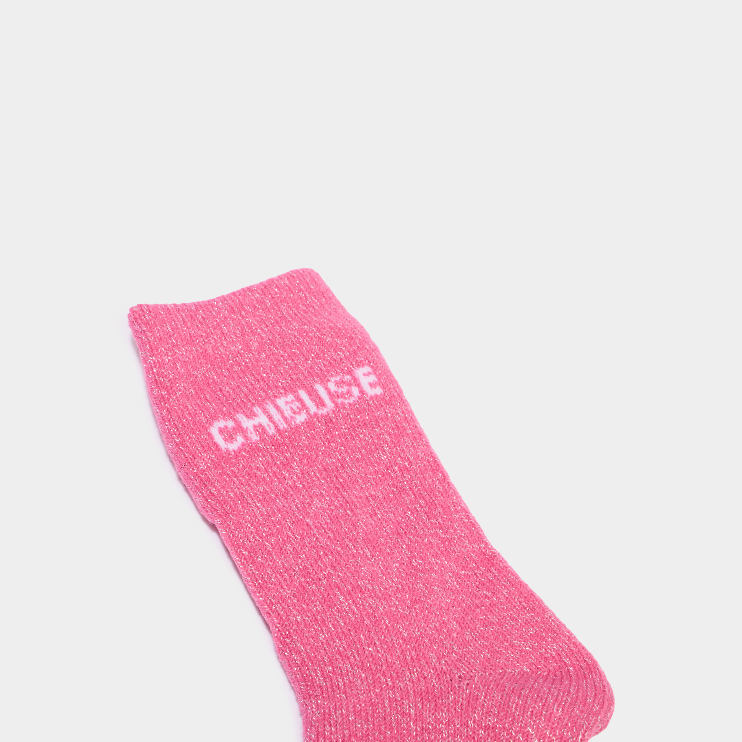 Chaussettes d'int&eacute;rieur La queen rose fushia femme