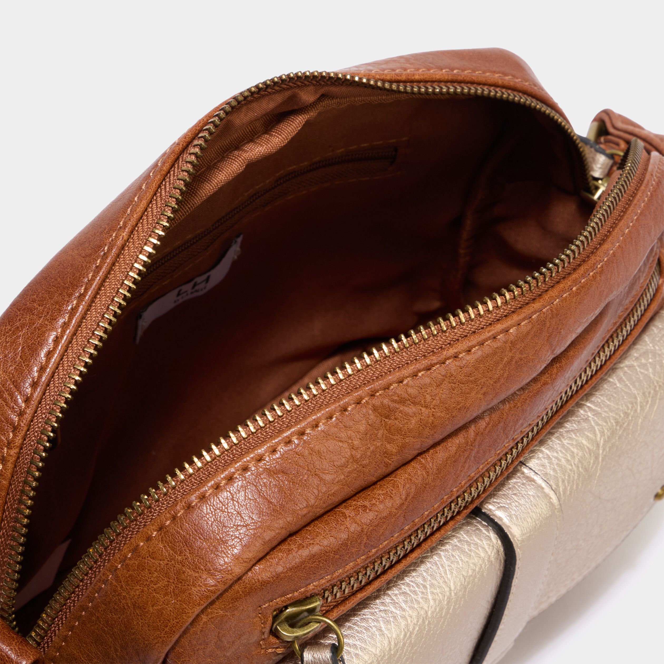 Sac en bandouli&egrave;re marron cognac femme