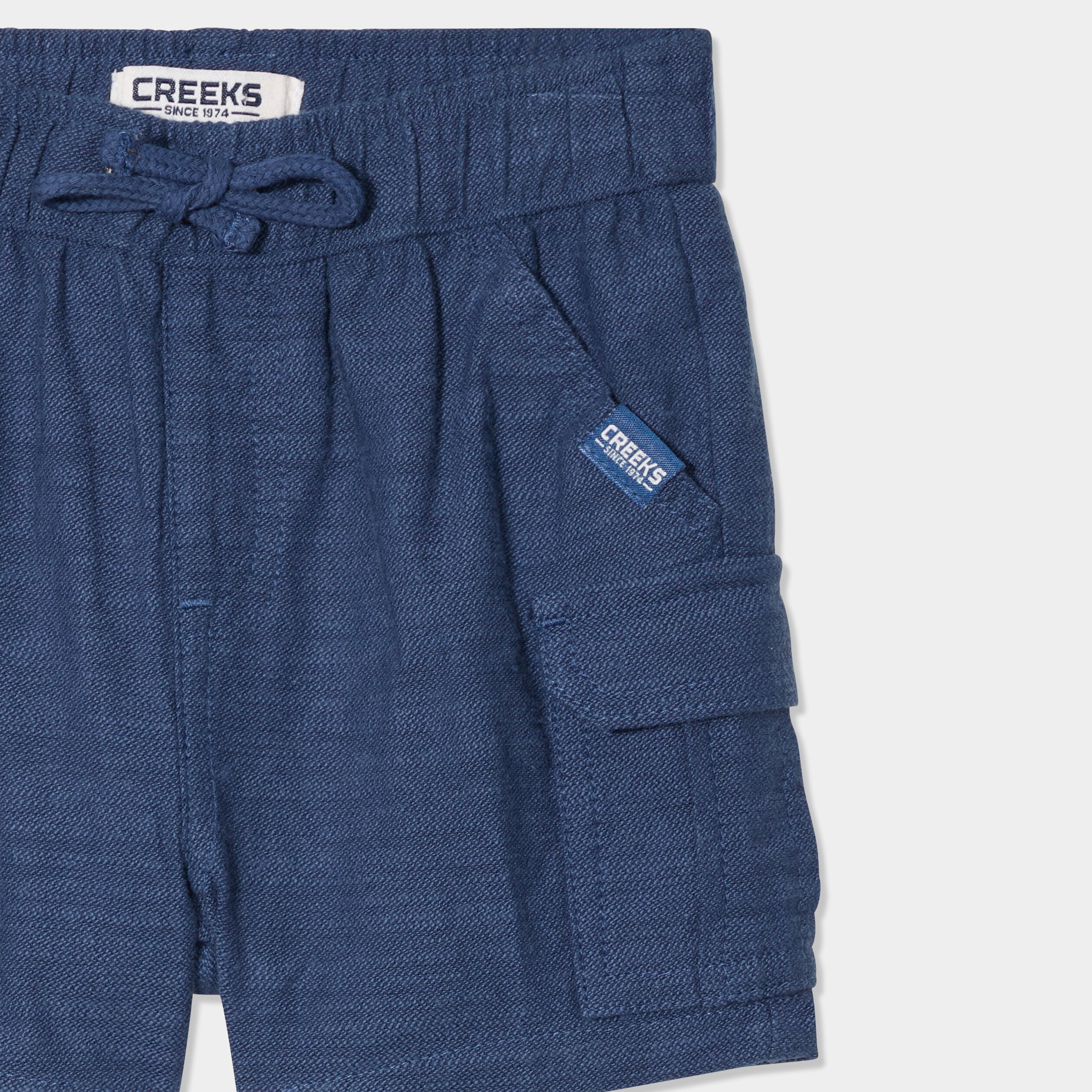 short poches battle coton bleu marine bebeg Short poches battle coton bleu marine bébé garçon