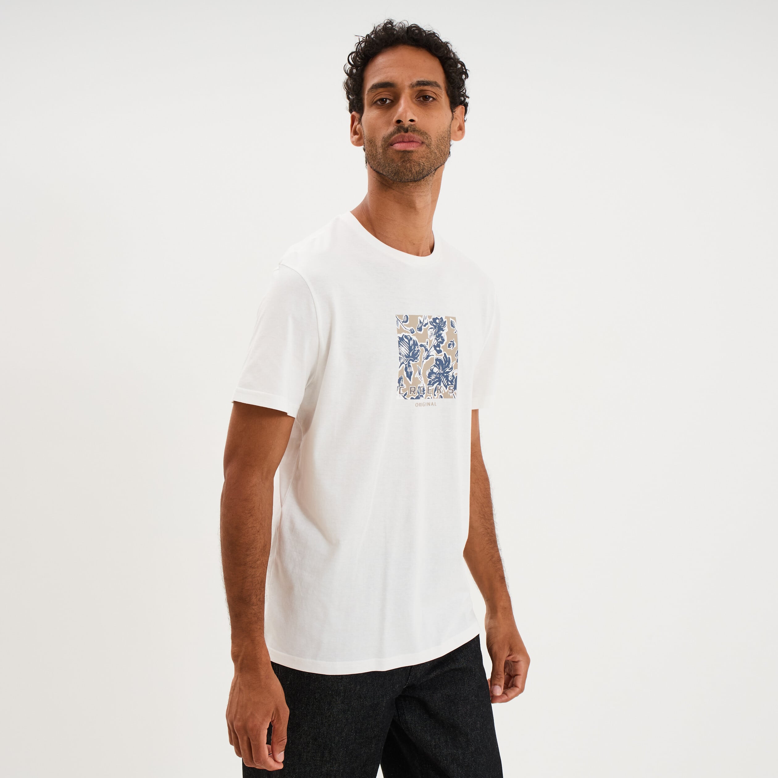 T-shirt manches courtes coton blanc homme