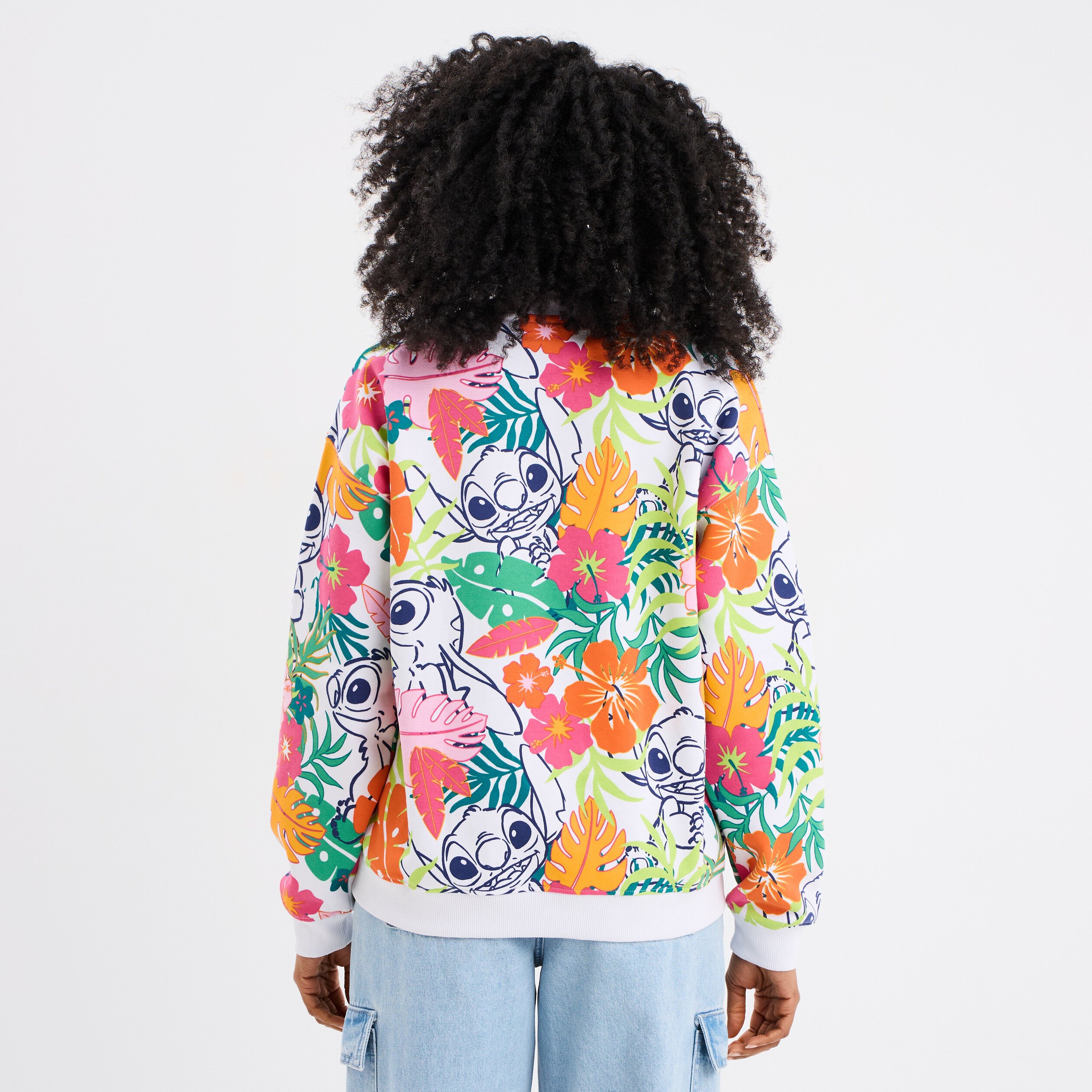 sweat col rond manches longues stitch multicolore femme Sweat col rond manches longues Stitch multicolore femme