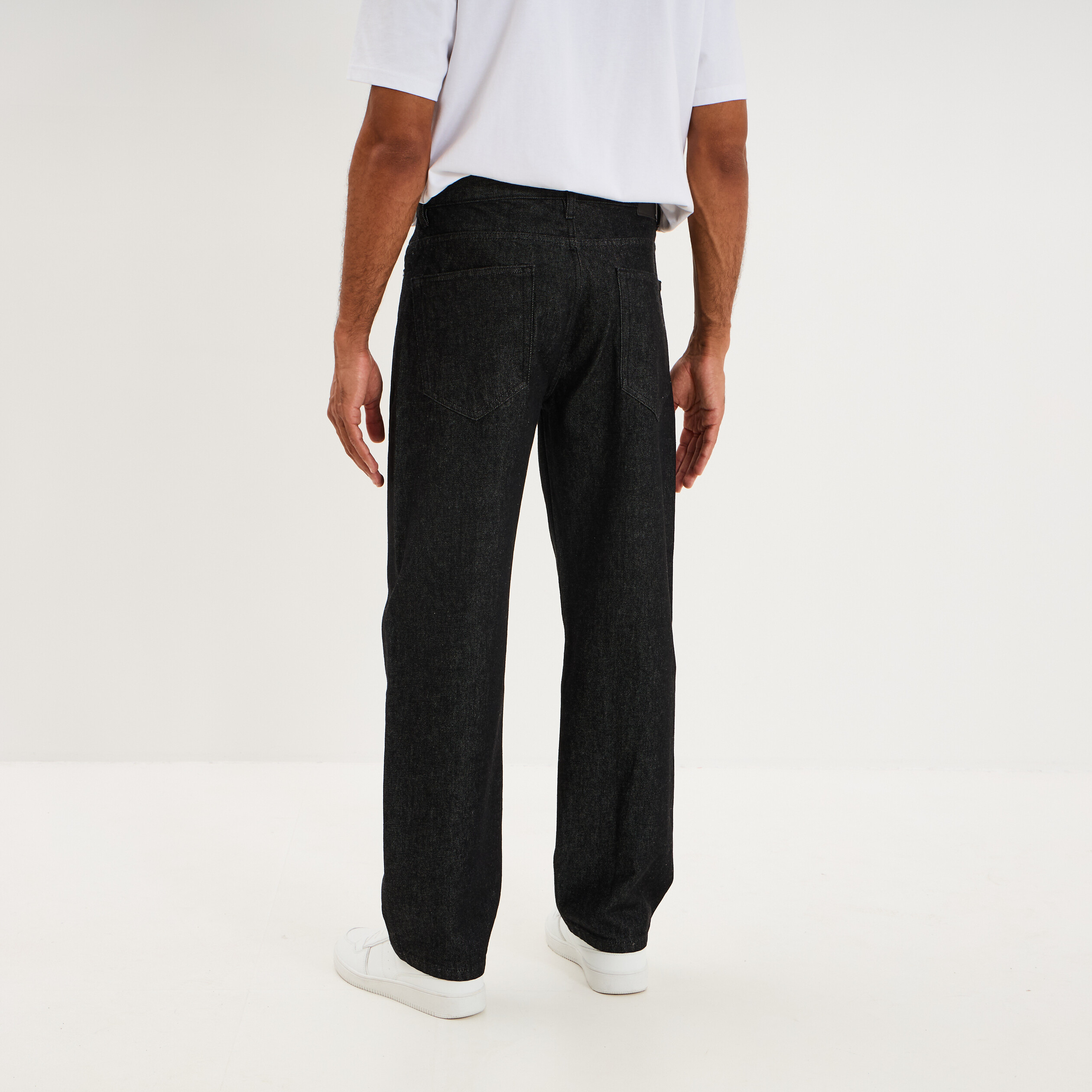 Jean relaxed 5 poches coton denim noir homme