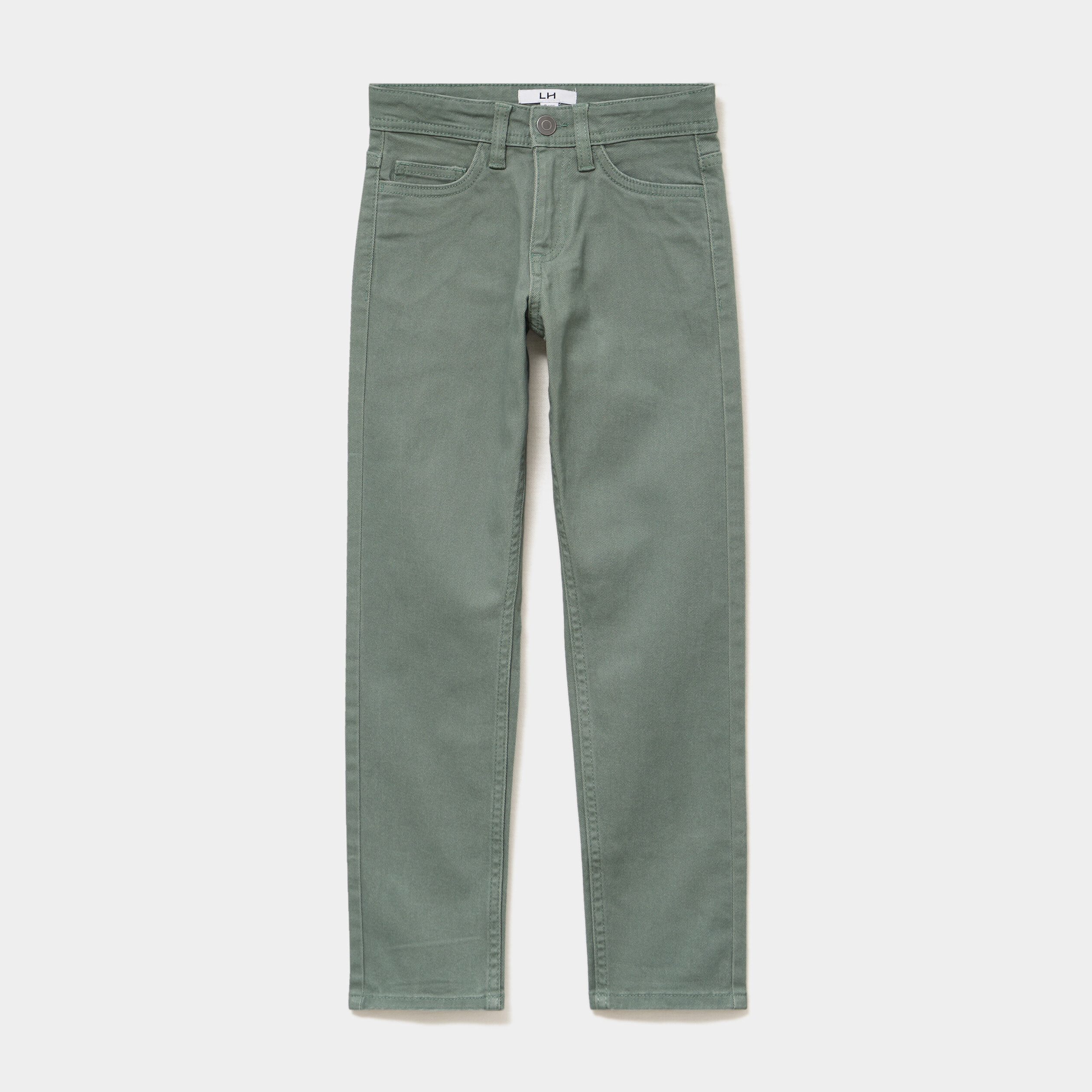 Pantalon slim coton majoritaire vert gar&ccedil;on