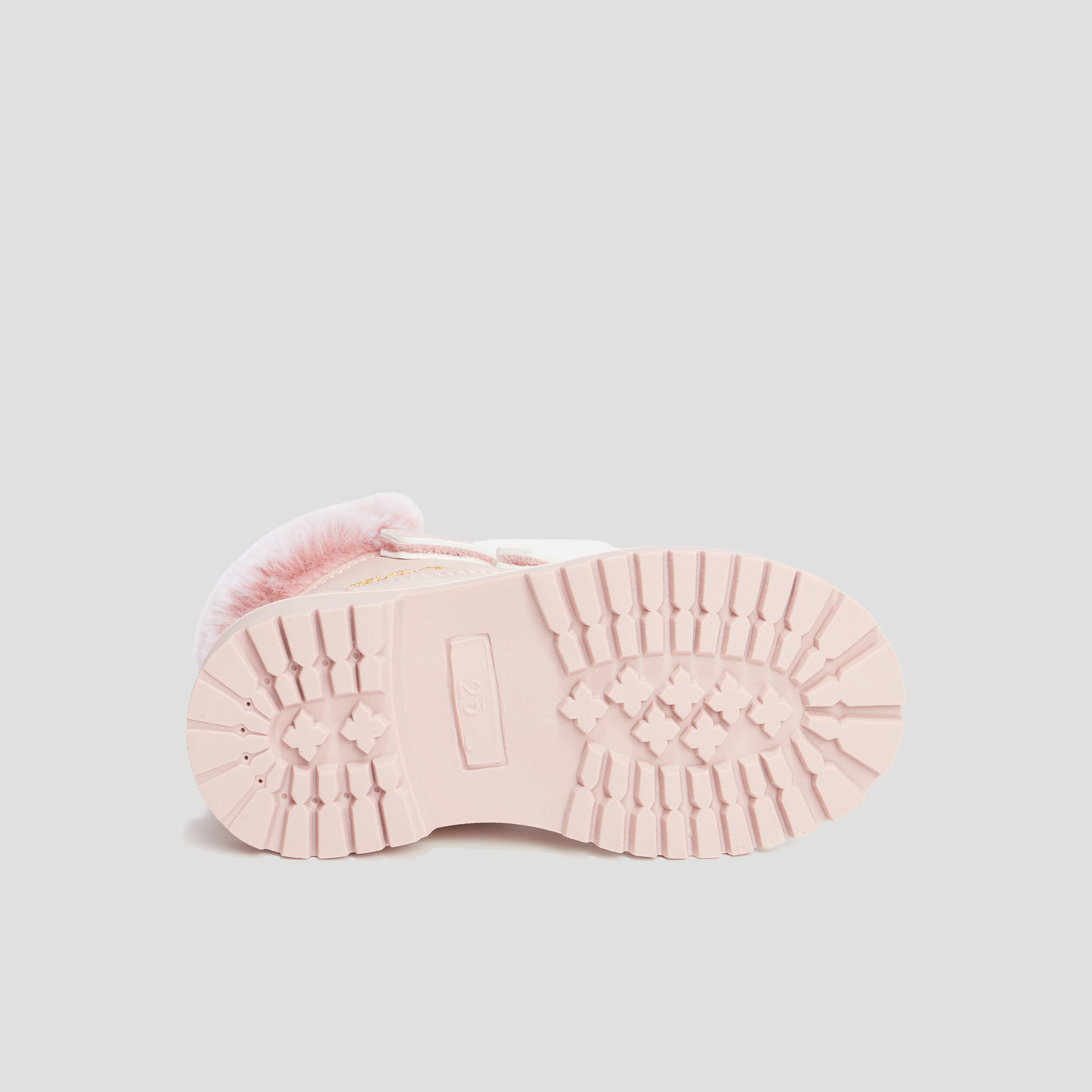 Bottines à scratchs et fourrure Trappeur rose fille