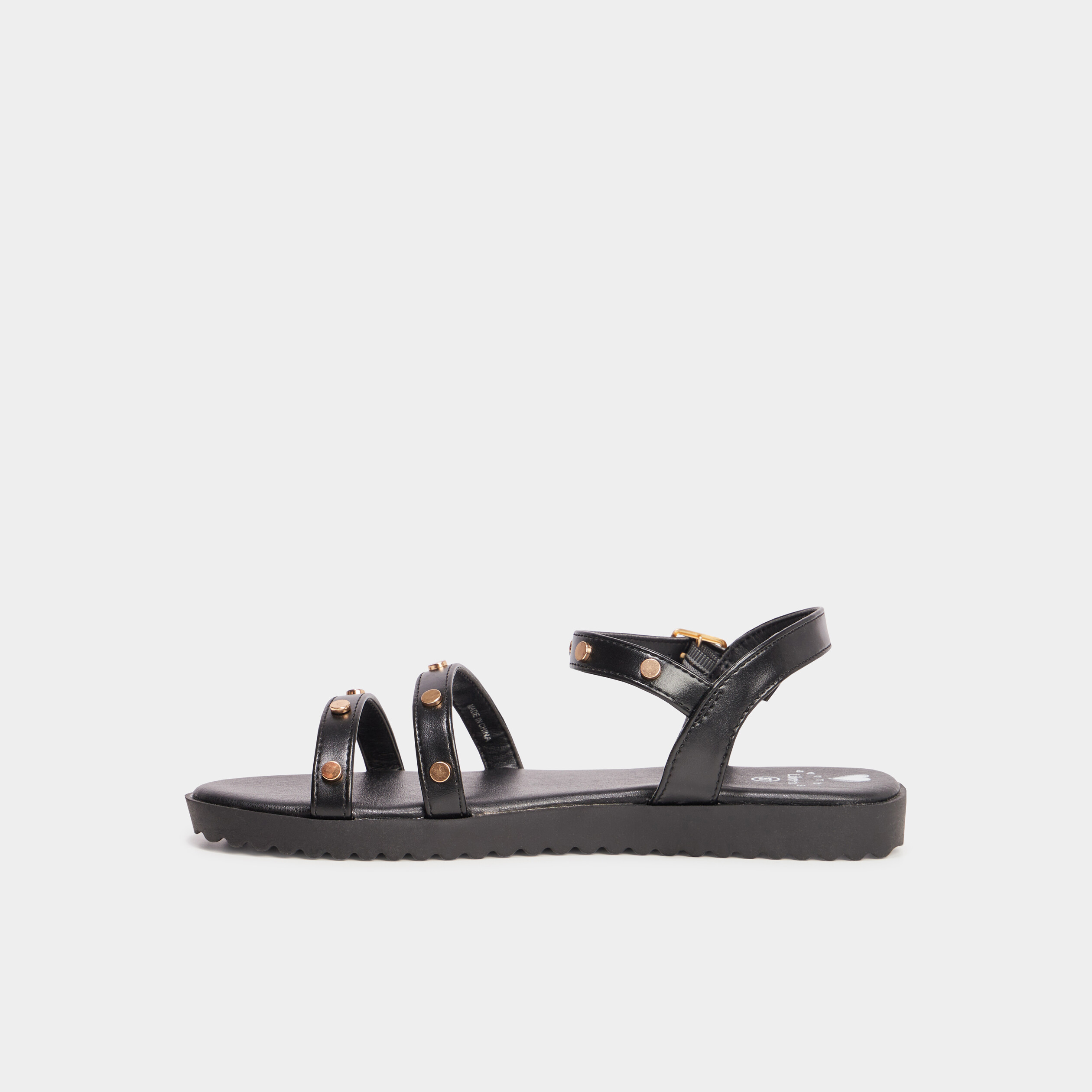 sandales plates cloutees liberto noir fille Sandales plates cloutées Liberto noir fille