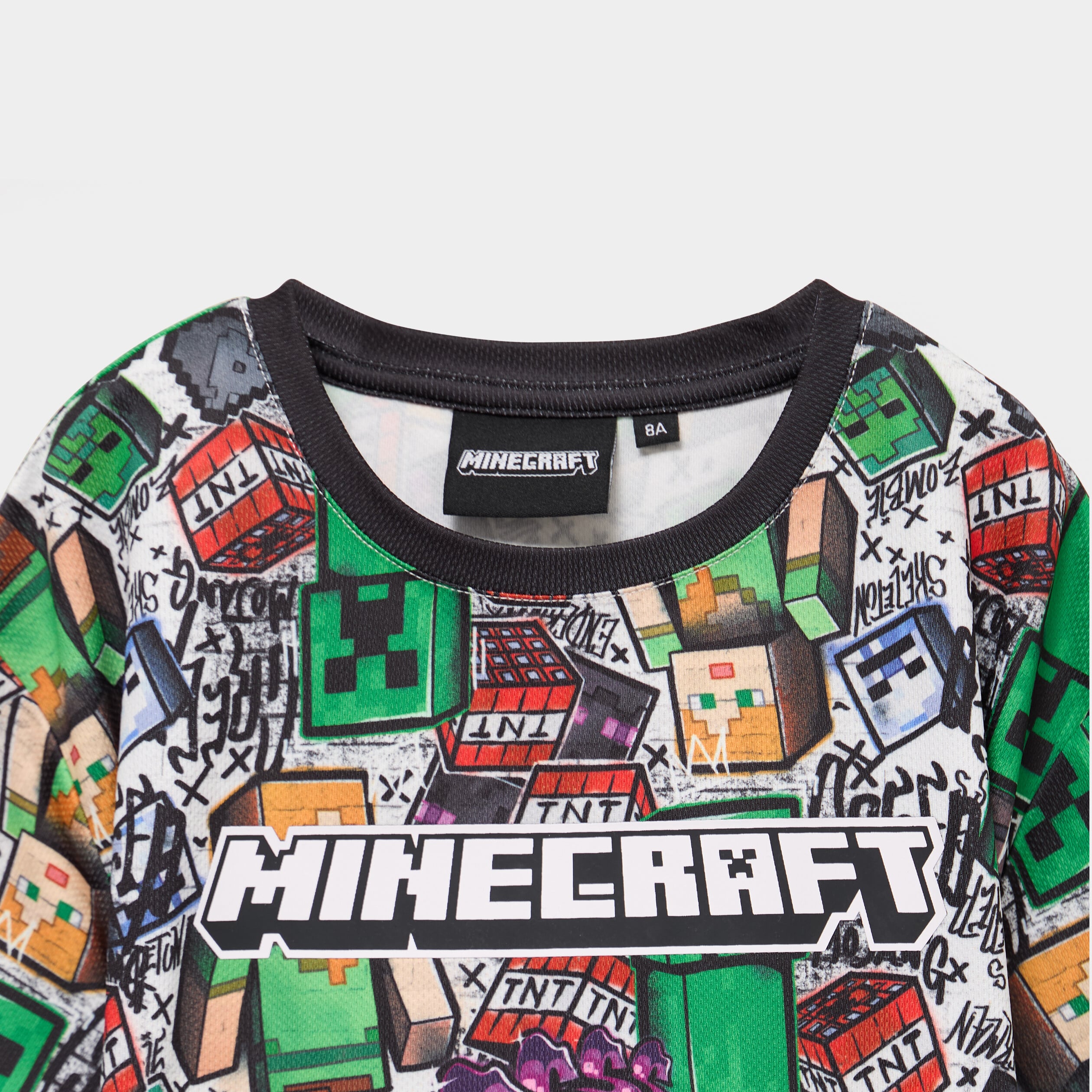 T-shirt droit manches courtes Minecraft multicolore gar&ccedil;on