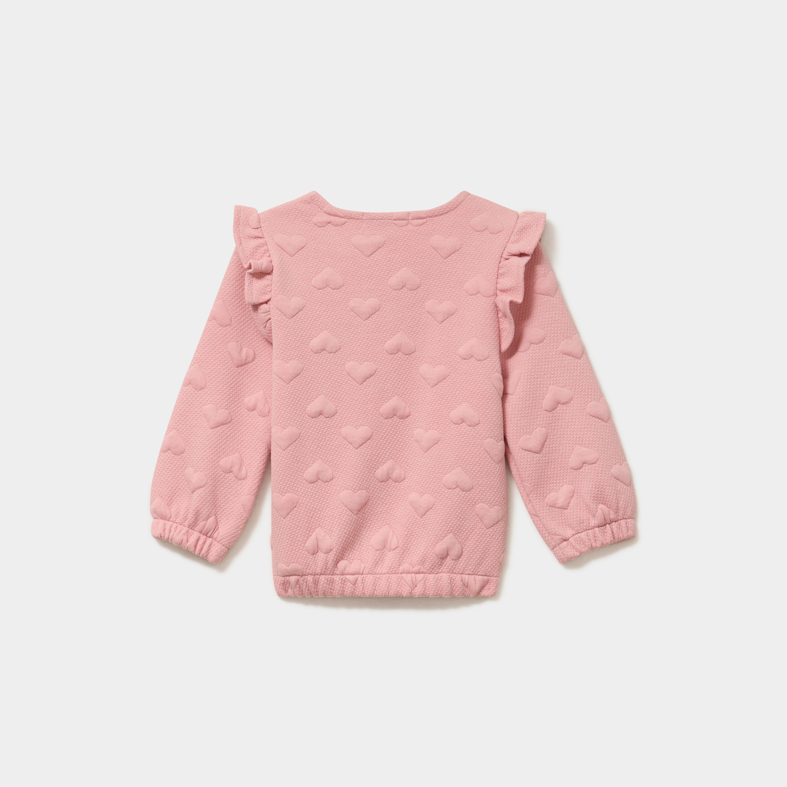 Gilet zipp&eacute; matelass&eacute; coeur &agrave; volants rose poudr&eacute;e b&eacute;b&eacute; fille